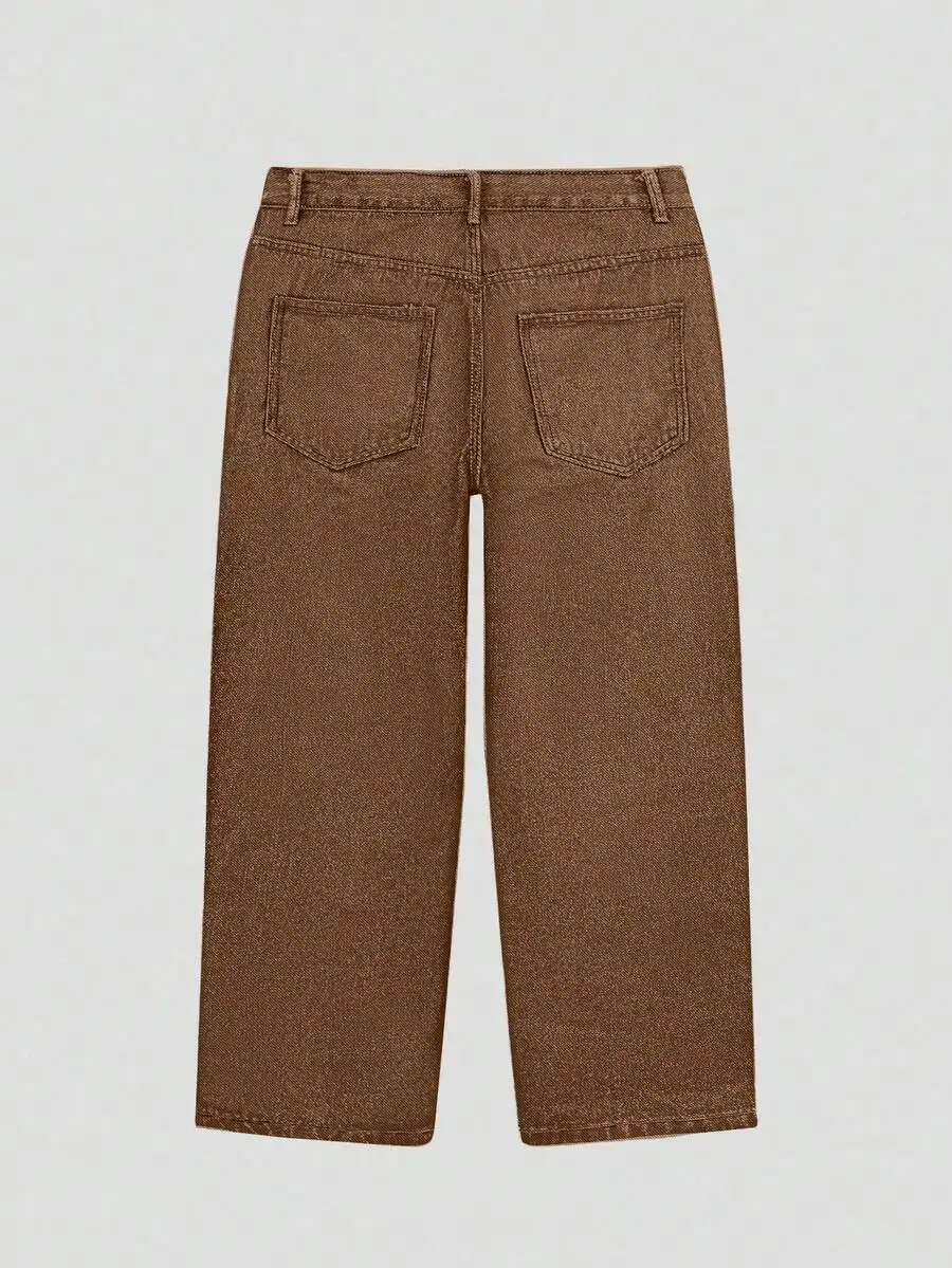Brown Denim Straight Loose Fit Jeans For Men Casual Streetwear
Brown Denim Straight Loose Fit Jeans For Men Casual Streetwear