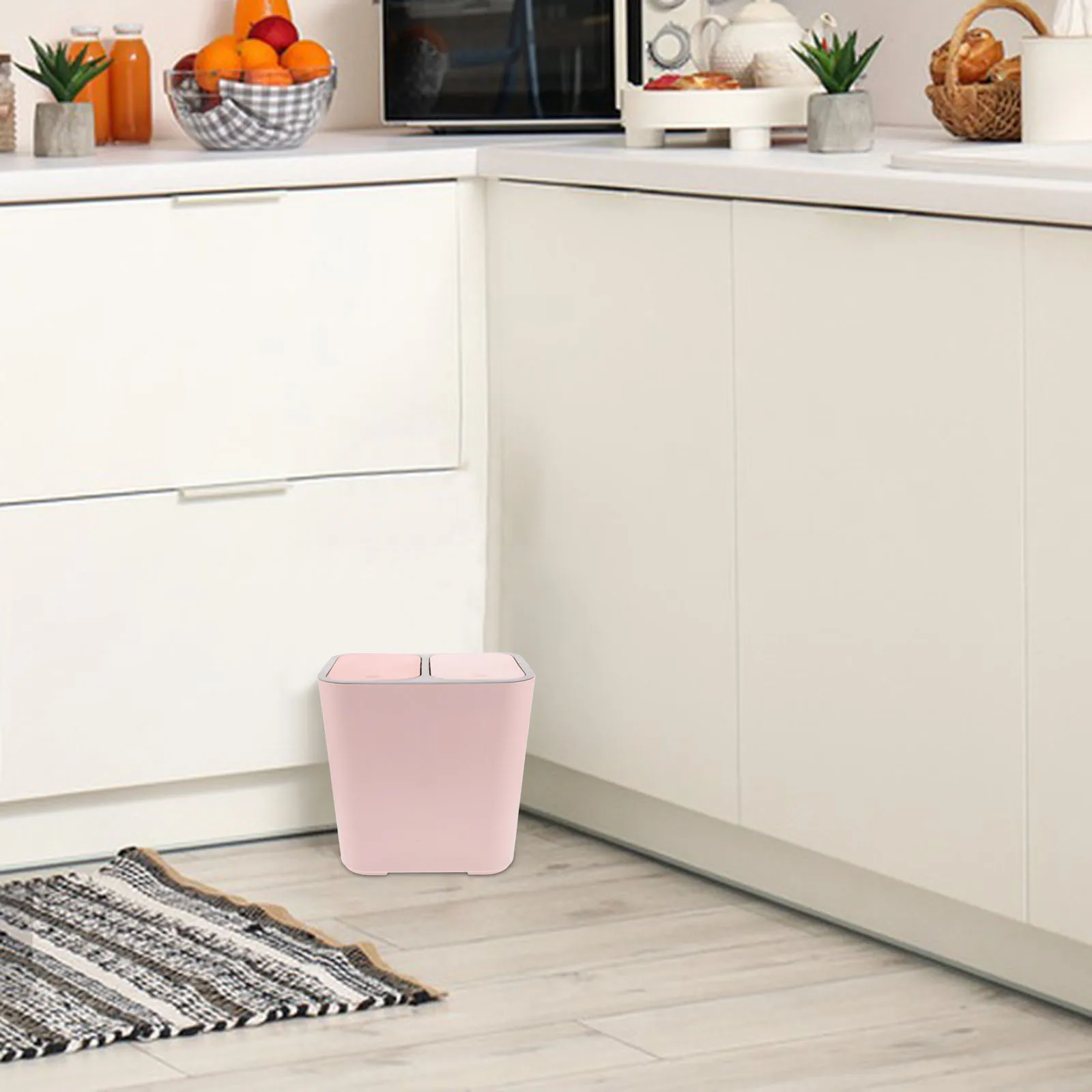 Dual Compartment Trash Can Thickened Dry Wet Separation Lid for Kitchen Bathroom Dorm Room Use Pink Covered Bathroom Trash Can
Dual Compartment Trash Can Thickened Dry Wet Separation Lid for Kitchen Bathroom Dorm Room Use Pink Covered Bathroom Trash Can