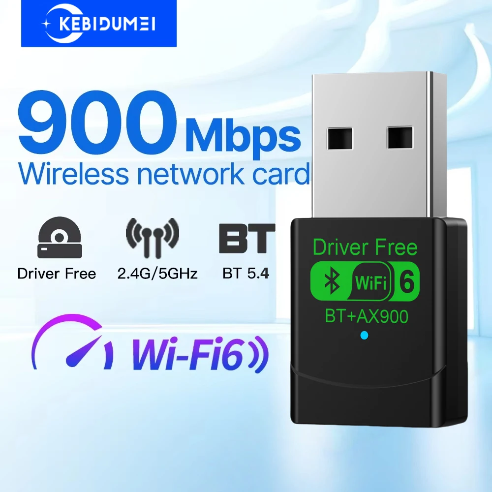900Mbps USB WiFi 6 Bluetooth 5.4 Adapter 2 in 1 Dongle Dual Band 2.4G&5GHz USB Network Wireless Wlan Receiver For Win 10/11
900Mbps USB WiFi 6 Bluetooth 5.4 Adapter 2 in 1 Dongle Dual Band 2.4G&5GHz USB Network Wireless Wlan Receiver For Win 10/11