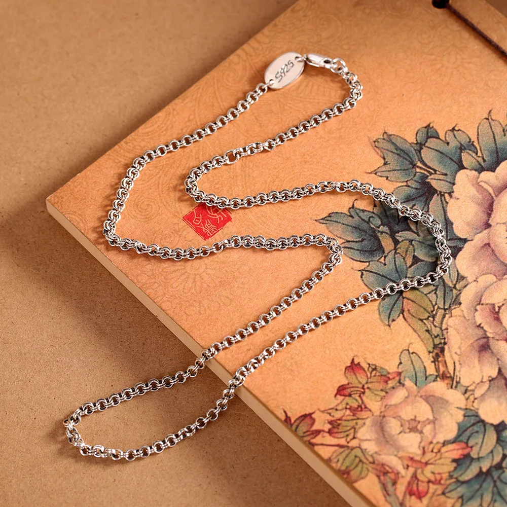 Real 925 Sterling Silver Cable Chain Link Necklaces For Women 55CM Trendy Simple Chokers Necklace Hipp-hop Rock Cool Girl Gift
Real 925 Sterling Silver Cable Chain Link Necklaces For Women 55CM Trendy Simple Chokers Necklace Hipp-hop Rock Cool Girl Gift