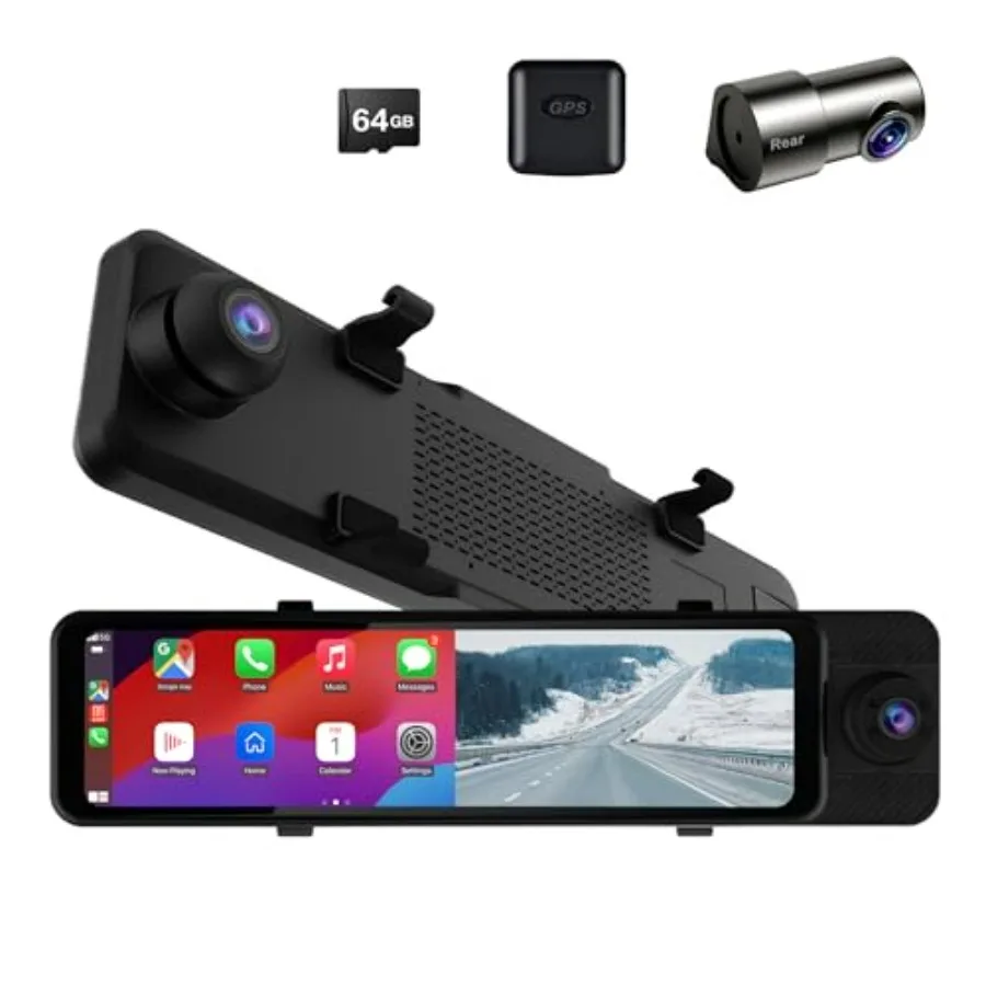 11'' Rear View Mirror Dash Cam with Touch Screen CarPlay Android Auto APP WiFi FM 3 Ways Dash Cam for Cars Bluetooth Easy Insta
11'' Rear View Mirror Dash Cam with Touch Screen CarPlay Android Auto APP WiFi FM 3 Ways Dash Cam for Cars Bluetooth Easy Insta