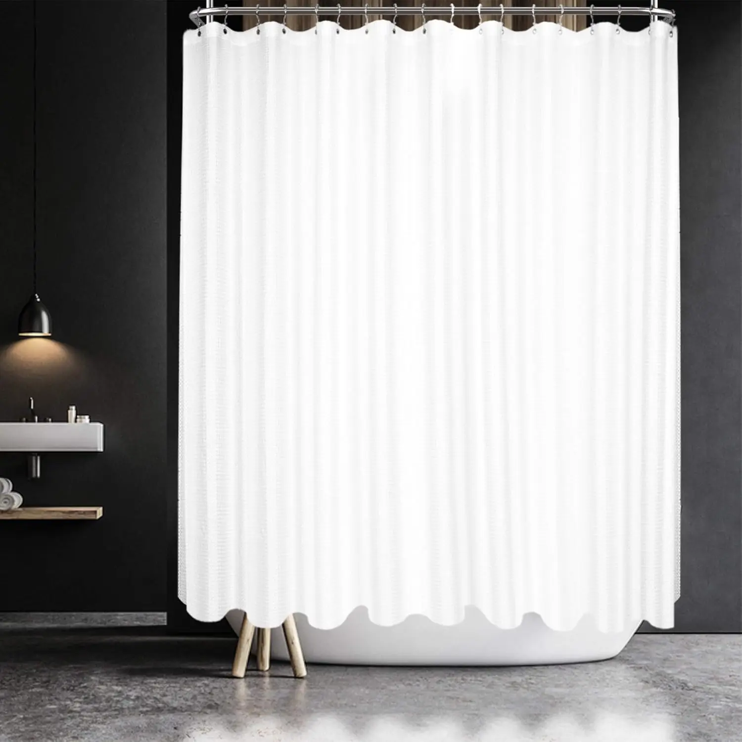 180 x 84 Inch Wrap Around - Extra Long & Extra Wide, Heavyweight Fabric, Washable, with 36 Hooks Set, Shower Curtains
180 x 84 Inch Wrap Around - Extra Long & Extra Wide, Heavyweight Fabric, Washable, with 36 Hooks Set, Shower Curtains