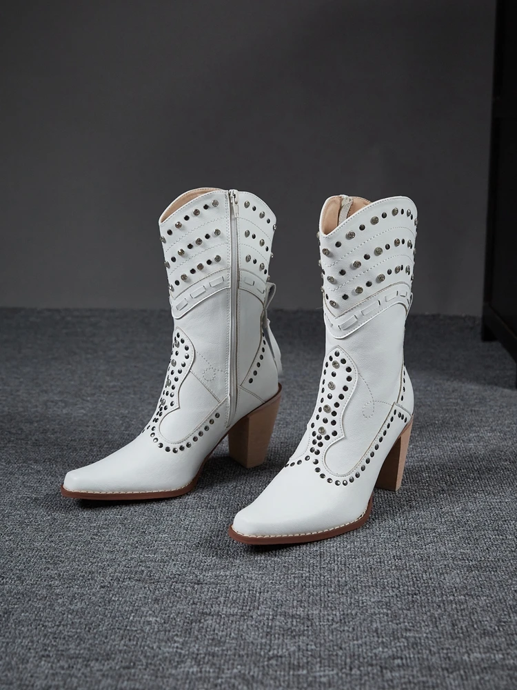 2026 New High Heel Rivet Side Zipper Slim Motorcycle Boots Retro Slimming White Punk Fashion Boots Women Punk Style Mid-Calf ...
2026 New High Heel Rivet Side Zipper Slim Motorcycle Boots Retro Slimming White Punk Fashion Boots Women Punk Style Mid-Calf ...