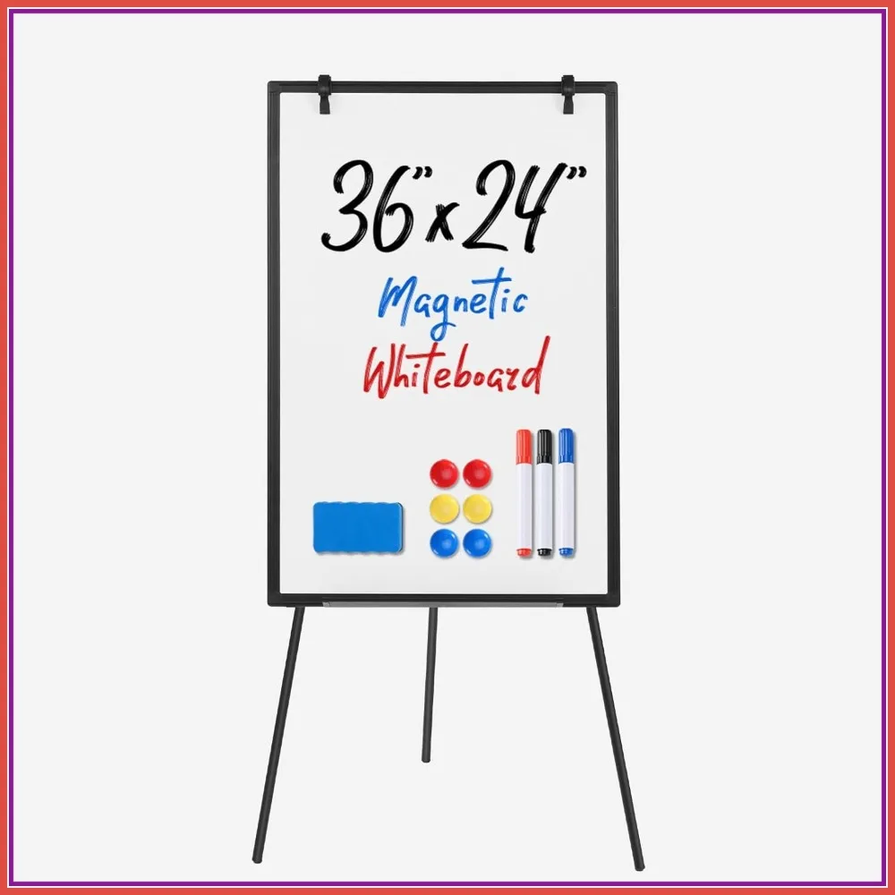 24" x 36" Magnetic White Board, Standing Dry Erase Board with Eraser, Markers & Pins, Aluminium Frame for Home School Office
24" x 36" Magnetic White Board, Standing Dry Erase Board with Eraser, Markers & Pins, Aluminium Frame for Home School Office