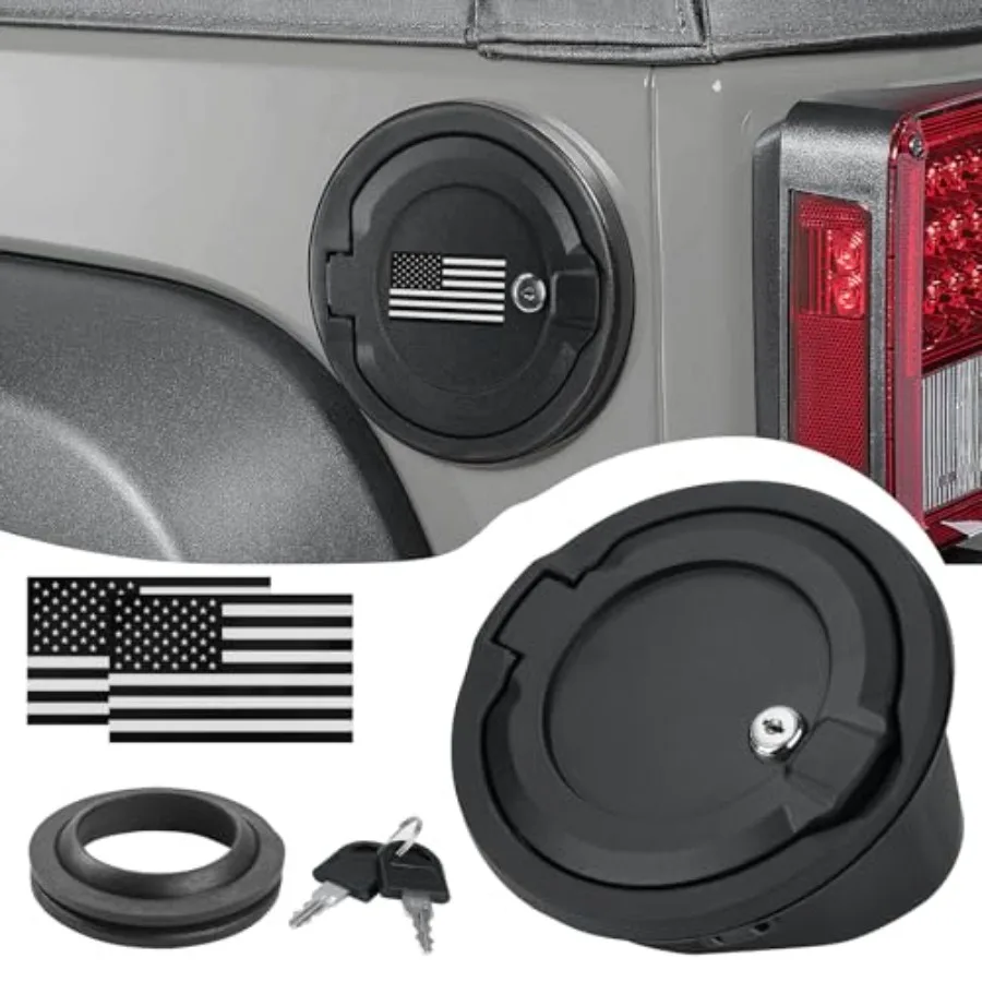 ing Fuel Filler Door Cap Black Gas Cover Cap Compatible with Jeep Wrangler 018-04 JL and JLU door and 4 door and US Flag Sticke
ing Fuel Filler Door Cap Black Gas Cover Cap Compatible with Jeep Wrangler 018-04 JL and JLU door and 4 door and US Flag Sticke