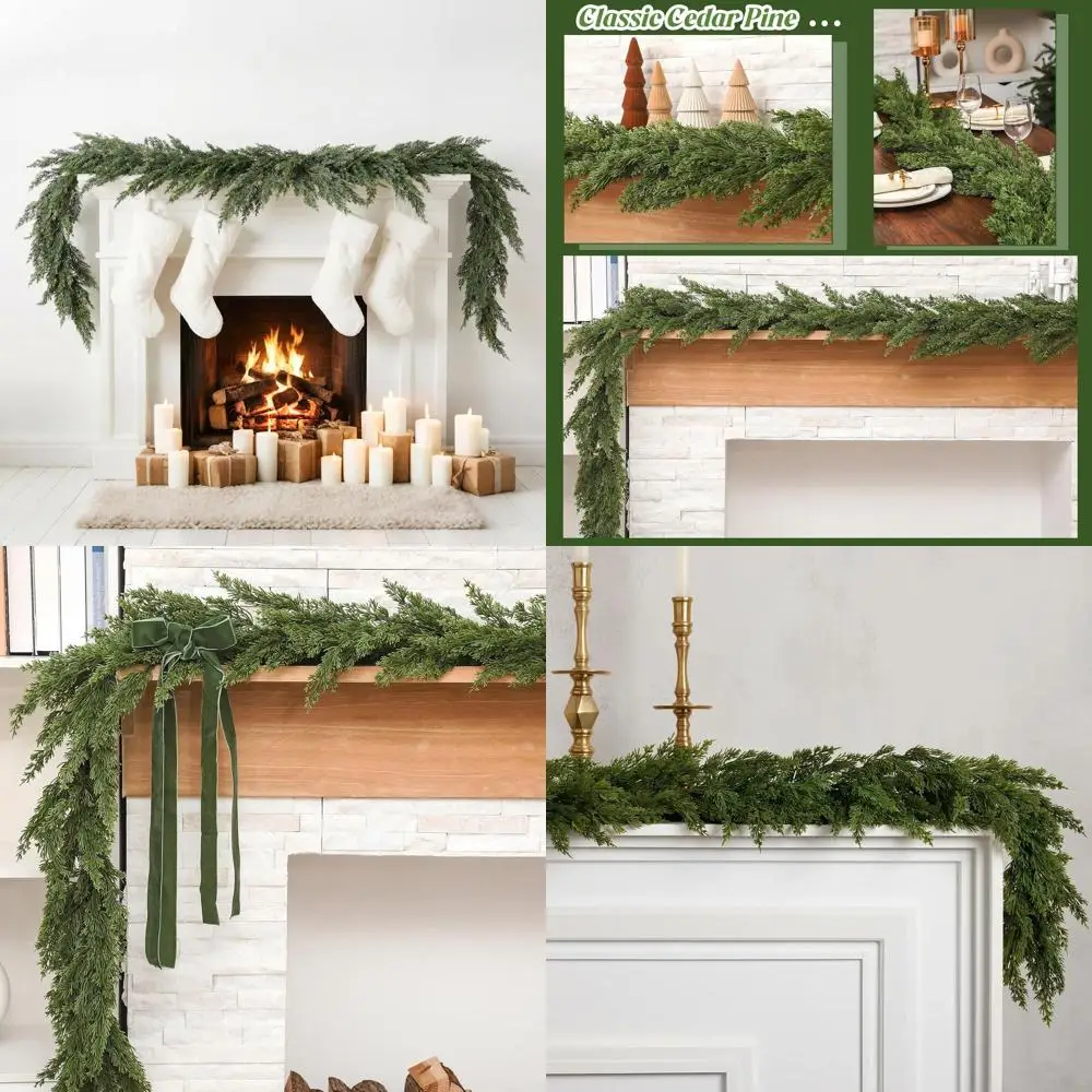 9 Foot Christmas Cedar Garland - Luxurious & Dense Pine Needles for Holiday Decor: Mantel, Stair, Table
9 Foot Christmas Cedar Garland - Luxurious & Dense Pine Needles for Holiday Decor: Mantel, Stair, Table
