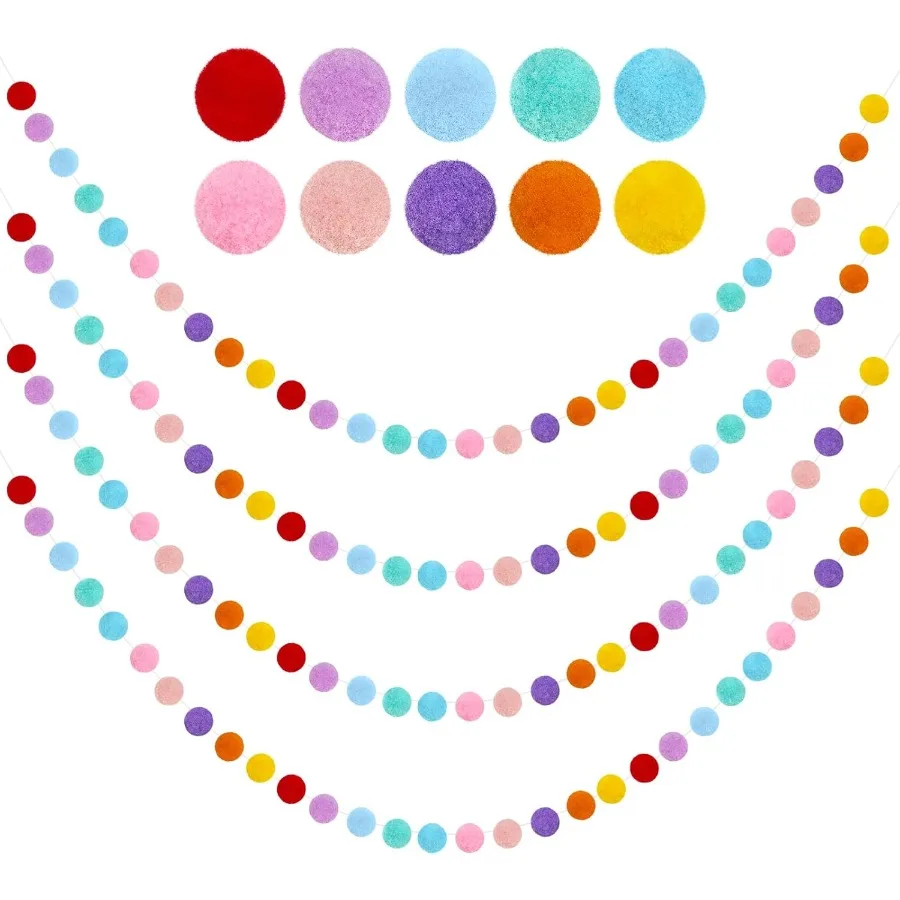 4 упаковки красочных гирлянд с помпонами 26,5 футов, длинный фетровый шар, радужный баннер, 30 шаров, 10 цветов, гирлянда из фетрового шара для рождественской елки, декабрь
4 упаковки красочных гирлянд с помпонами 26,5 футов, длинный фетровый шар, радужный баннер, 30 шаров, 10 цветов, гирлянда из фетрового шара для рождественской елки, декабрь