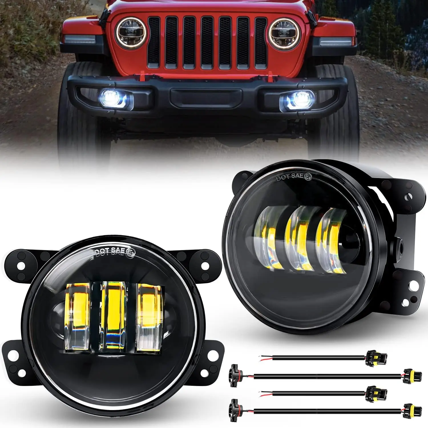 Nilight 4 Inch LED Fog Light Assembly Compatible with 2007-2018 Jeep Wrangler JK Unlimited JKU w/Conversion Cable Clear Lamps
Nilight 4 Inch LED Fog Light Assembly Compatible with 2007-2018 Jeep Wrangler JK Unlimited JKU w/Conversion Cable Clear Lamps