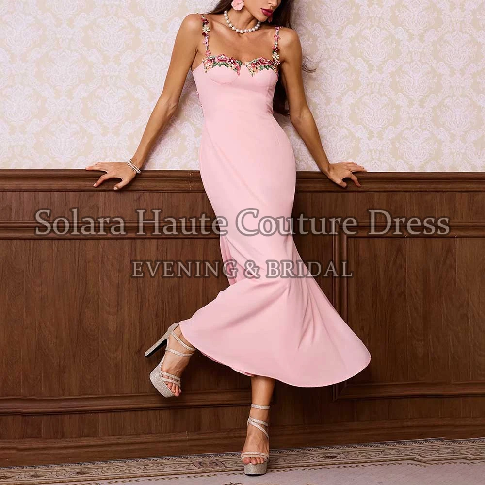 Solara Customized Floral Spaghetti Strap Elegant Evening Dresses Crepe Straight Ankle-length Sweet Prom Gowns for Women 2026
Solara Customized Floral Spaghetti Strap Elegant Evening Dresses Crepe Straight Ankle-length Sweet Prom Gowns for Women 2026