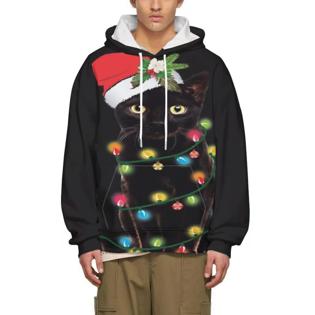 Santa Black Cat Tangled Up In Christmas Tree Lights Holiday Hoodies Print Men Woman Hip Hop Hoodie Harajuku Pullovers Unisex
Santa Black Cat Tangled Up In Christmas Tree Lights Holiday Hoodies Print Men Woman Hip Hop Hoodie Harajuku Pullovers Unisex