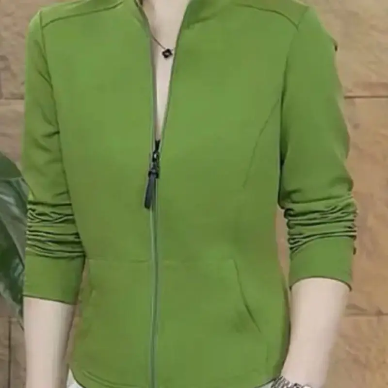 Spring Style Slimming Short Cardigan Long Sleeve Stand Collar Women's Fashion Zipper Design Casual Wear Sweatshirt Top
Spring Style Slimming Short Cardigan Long Sleeve Stand Collar Women's Fashion Zipper Design Casual Wear Sweatshirt Top