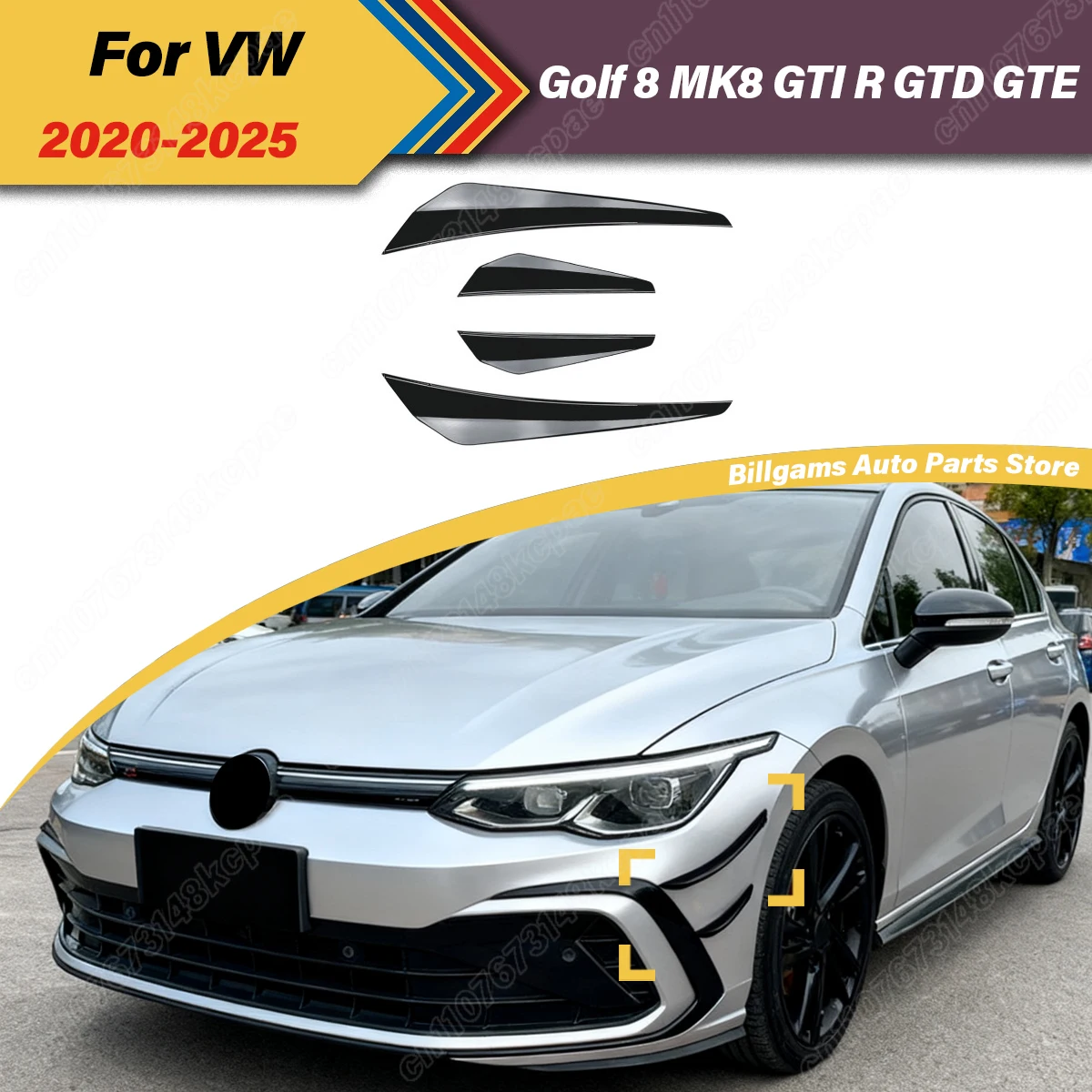For Volkswagen Golf 8 MK8 GTI R GTD GTE 2020 2021 2022 2023 2024 2025 Automobile Front Bumper Side Wing Knife Decoration Kit
For Volkswagen Golf 8 MK8 GTI R GTD GTE 2020 2021 2022 2023 2024 2025 Automobile Front Bumper Side Wing Knife Decoration Kit