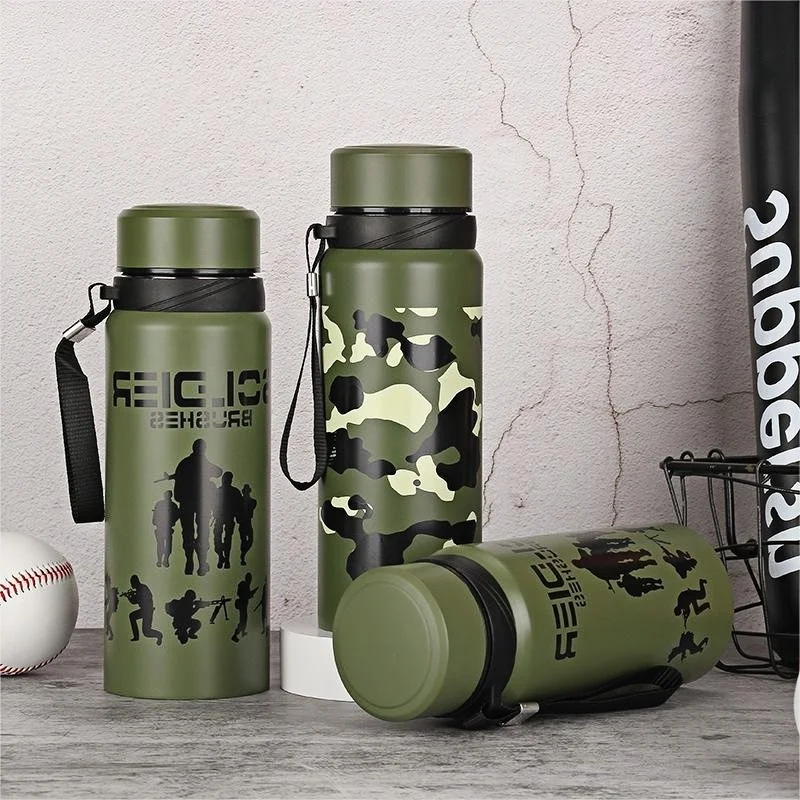Fashionable New Outdoor Sports Kettle, Stainless Steel Insulated Sling Military Camouflage Travel Kettle, Mountaineering, Hiking
Fashionable New Outdoor Sports Kettle, Stainless Steel Insulated Sling Military Camouflage Travel Kettle, Mountaineering, Hiking