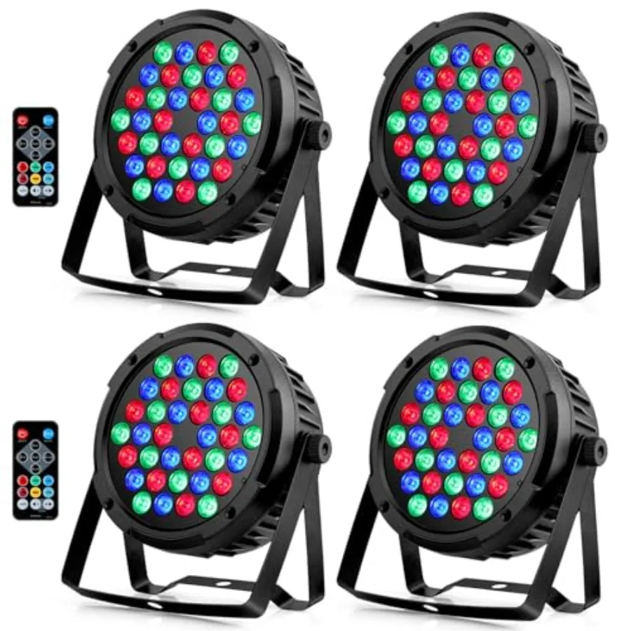 36LEDs RGB Stage Par Lights - 36W Sound Activated Multi Modes - Remote DMX Control - Corded Electric - Uplights for Events DJ M
36LEDs RGB Stage Par Lights - 36W Sound Activated Multi Modes - Remote DMX Control - Corded Electric - Uplights for Events DJ M