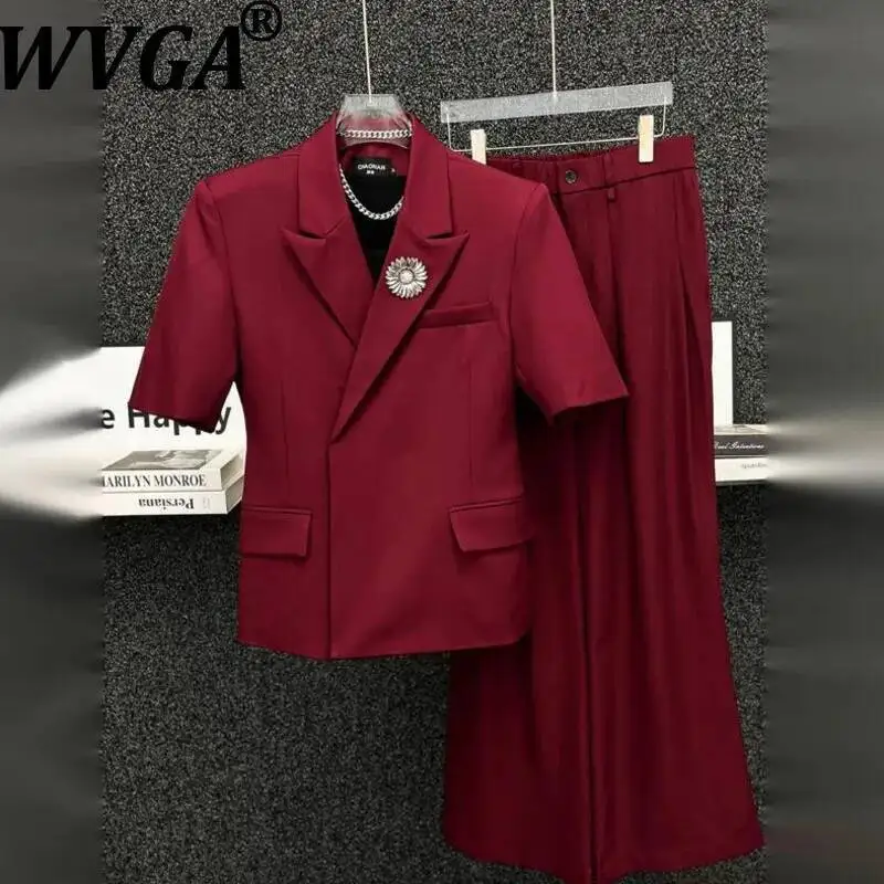 WVGA Summer New Men's High-end Korean-style Short Sleeved Blazer Niche Chic Casual Straight Suit Pants Two Pieces Set Ins W24054
WVGA Summer New Men's High-end Korean-style Short Sleeved Blazer Niche Chic Casual Straight Suit Pants Two Pieces Set Ins W24054