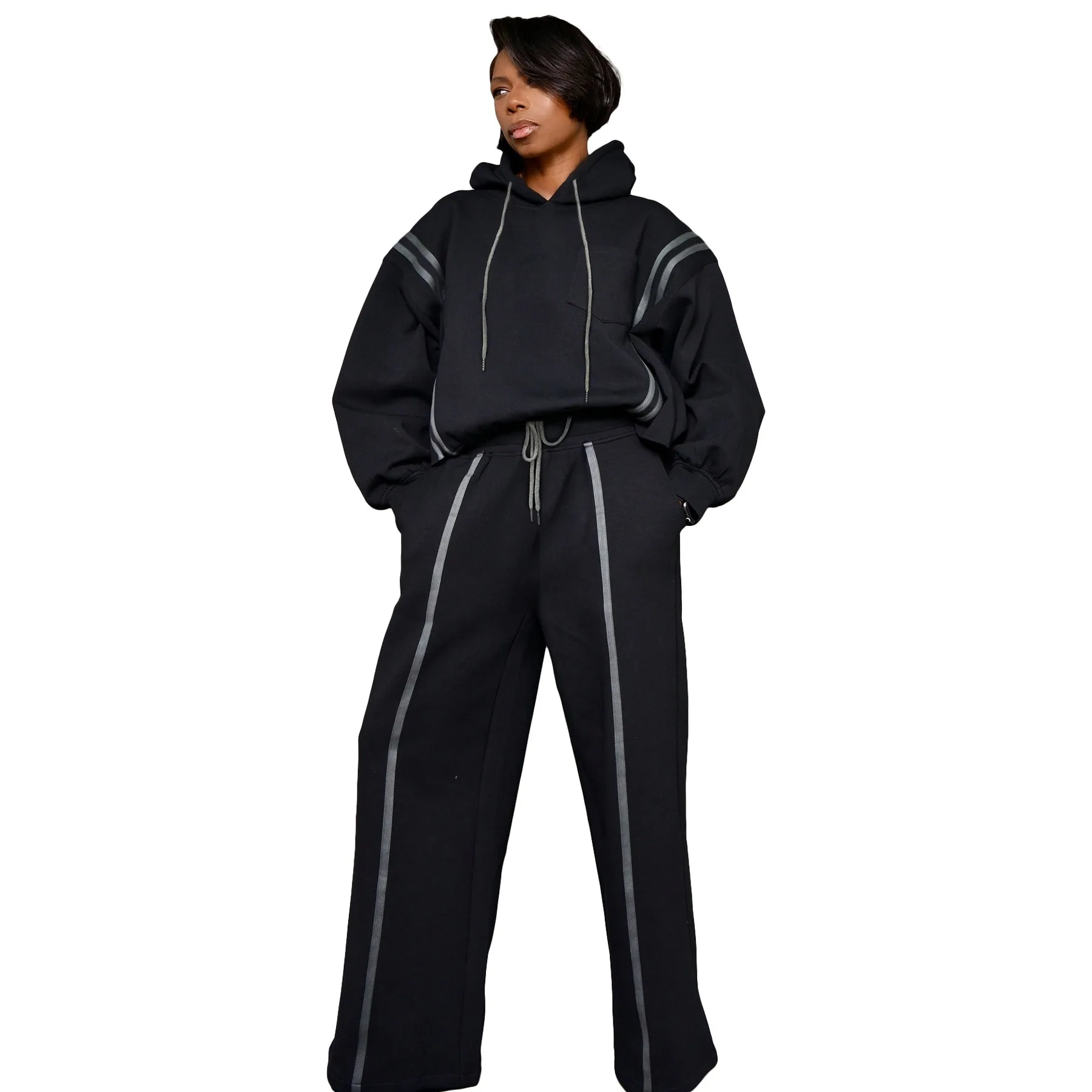 L-3XL 2024 Fall Winter African Plus Size Women Clothing Two Piece Sets Fashion Stripe Hoodie Loose Casual Long Sleeve Pant Suits
L-3XL 2024 Fall Winter African Plus Size Women Clothing Two Piece Sets Fashion Stripe Hoodie Loose Casual Long Sleeve Pant Suits