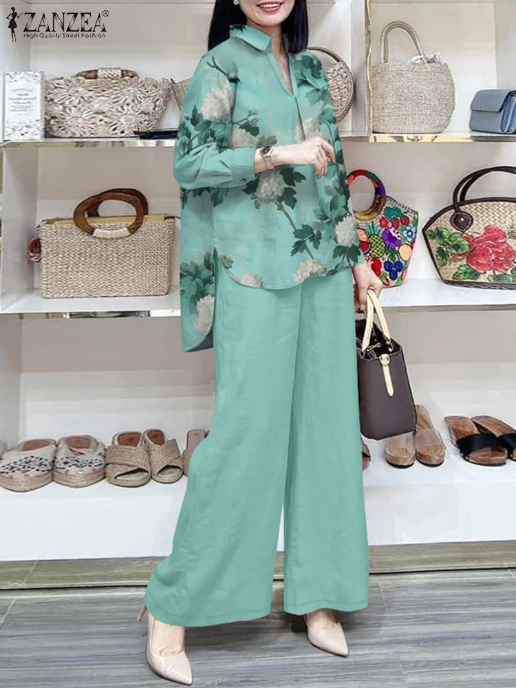 ZANZEA Spring 2pcs Outfits Women Fashion Matching Sets Casual Long Sleeve Print Blouse Loose Pant Sets Fashion Woman Tracksuits
ZANZEA Spring 2pcs Outfits Women Fashion Matching Sets Casual Long Sleeve Print Blouse Loose Pant Sets Fashion Woman Tracksuits