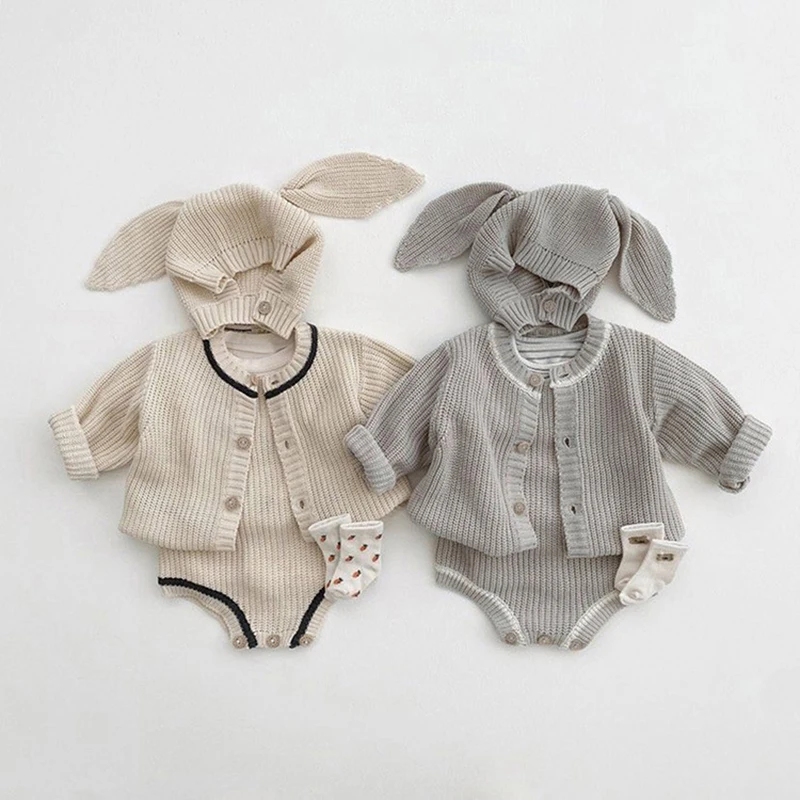 2023 Spring Baby Clothing Set Knitted Baby Boy Girl Clothes Newborn Cardigan+One Piece+Hat Suit Long-sleeved Knitted Sweater
2023 Spring Baby Clothing Set Knitted Baby Boy Girl Clothes Newborn Cardigan+One Piece+Hat Suit Long-sleeved Knitted Sweater