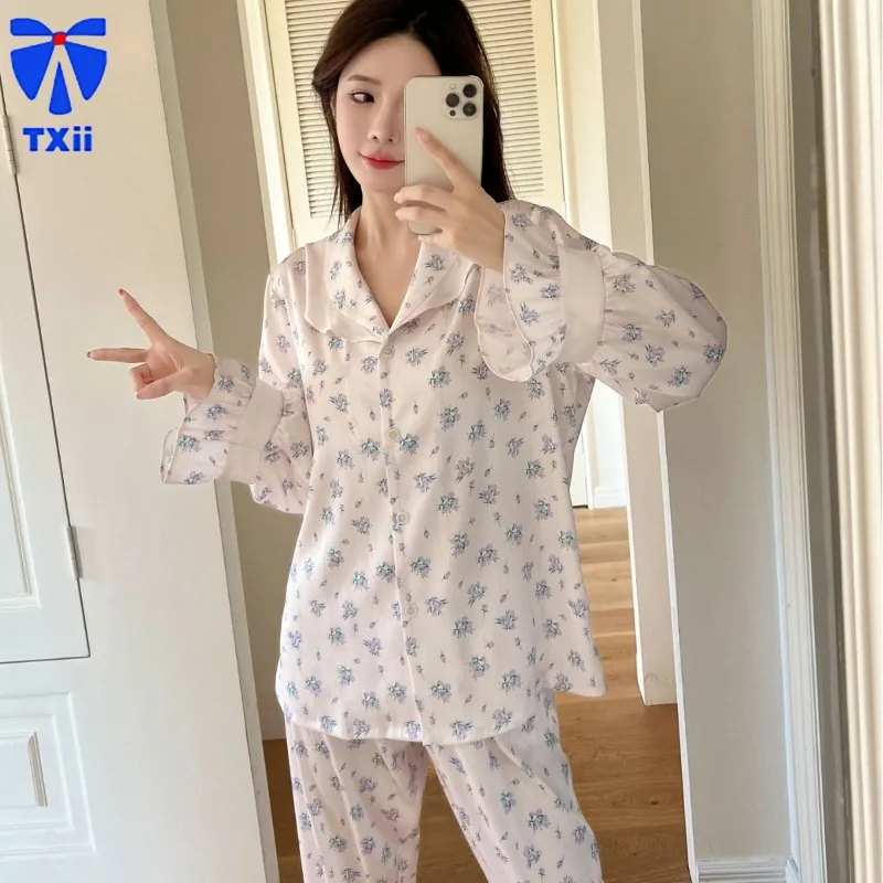 Spring Autumn New Sweet Dormitory Wide-sleeved Long-sleeved Pants Pajamas Cover for Outer Wear Sweet Princess Style Home Clothes
Spring Autumn New Sweet Dormitory Wide-sleeved Long-sleeved Pants Pajamas Cover for Outer Wear Sweet Princess Style Home Clothes