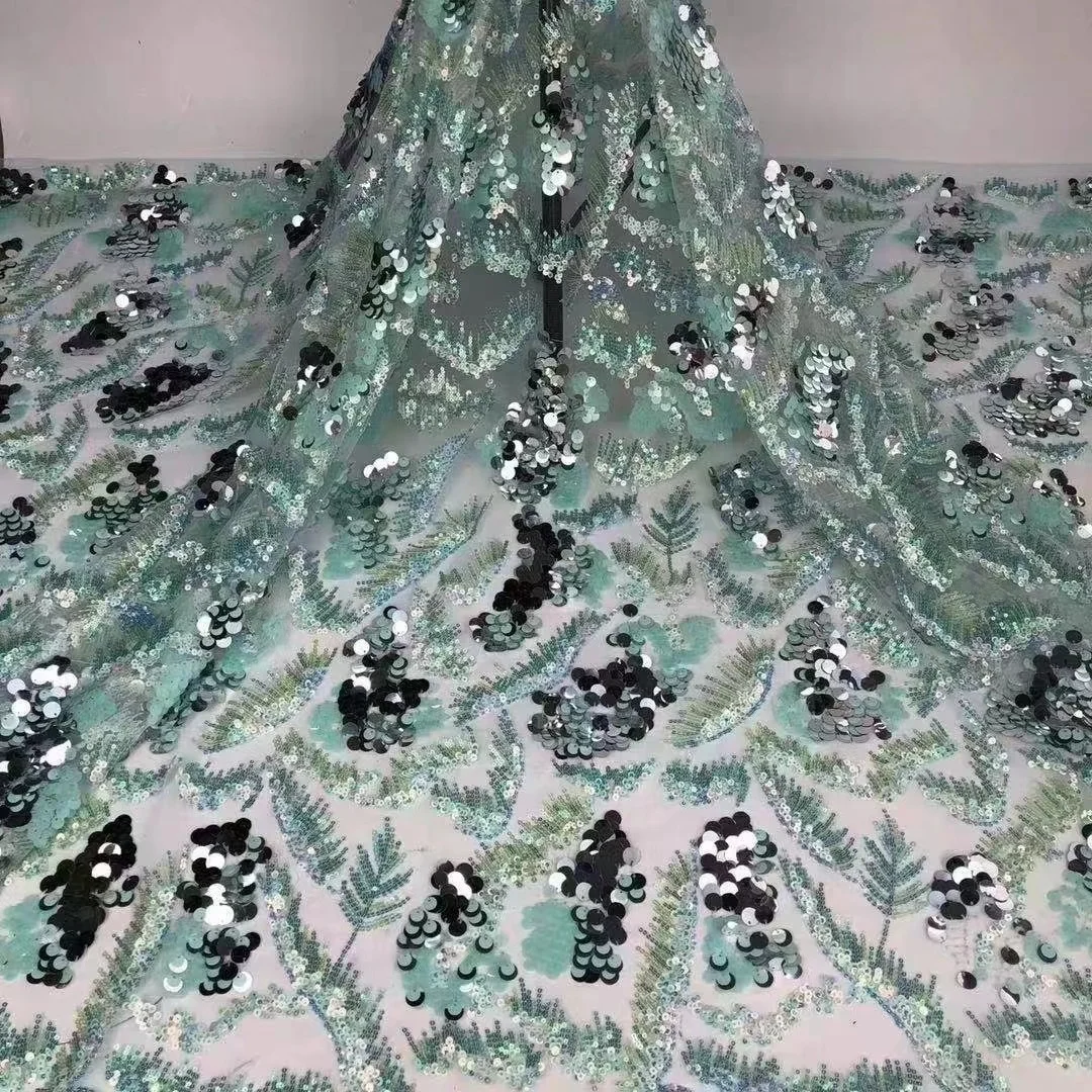 Latest 2024 High Quality African Lace Nigerian French Tulle Mesh Lace Fabric With Sequins Embroidery Sewing Prom Dresses 5Yards 
Latest 2024 High Quality African Lace Nigerian French Tulle Mesh Lace Fabric With Sequins Embroidery Sewing Prom Dresses 5Yards