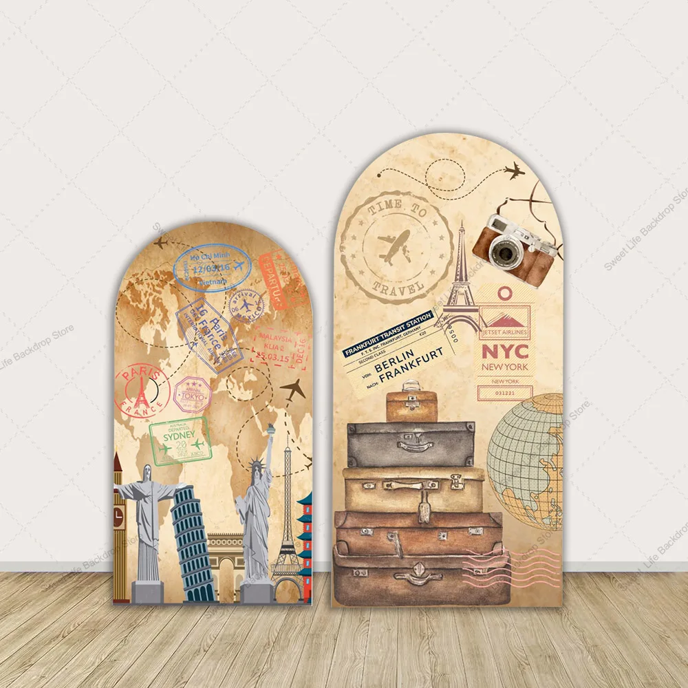Adventure Travel Arch Backdrop Cover World Map Iconic Buildings Airplane Baby Shower Birthday Party Background
Adventure Travel Arch Backdrop Cover World Map Iconic Buildings Airplane Baby Shower Birthday Party Background
