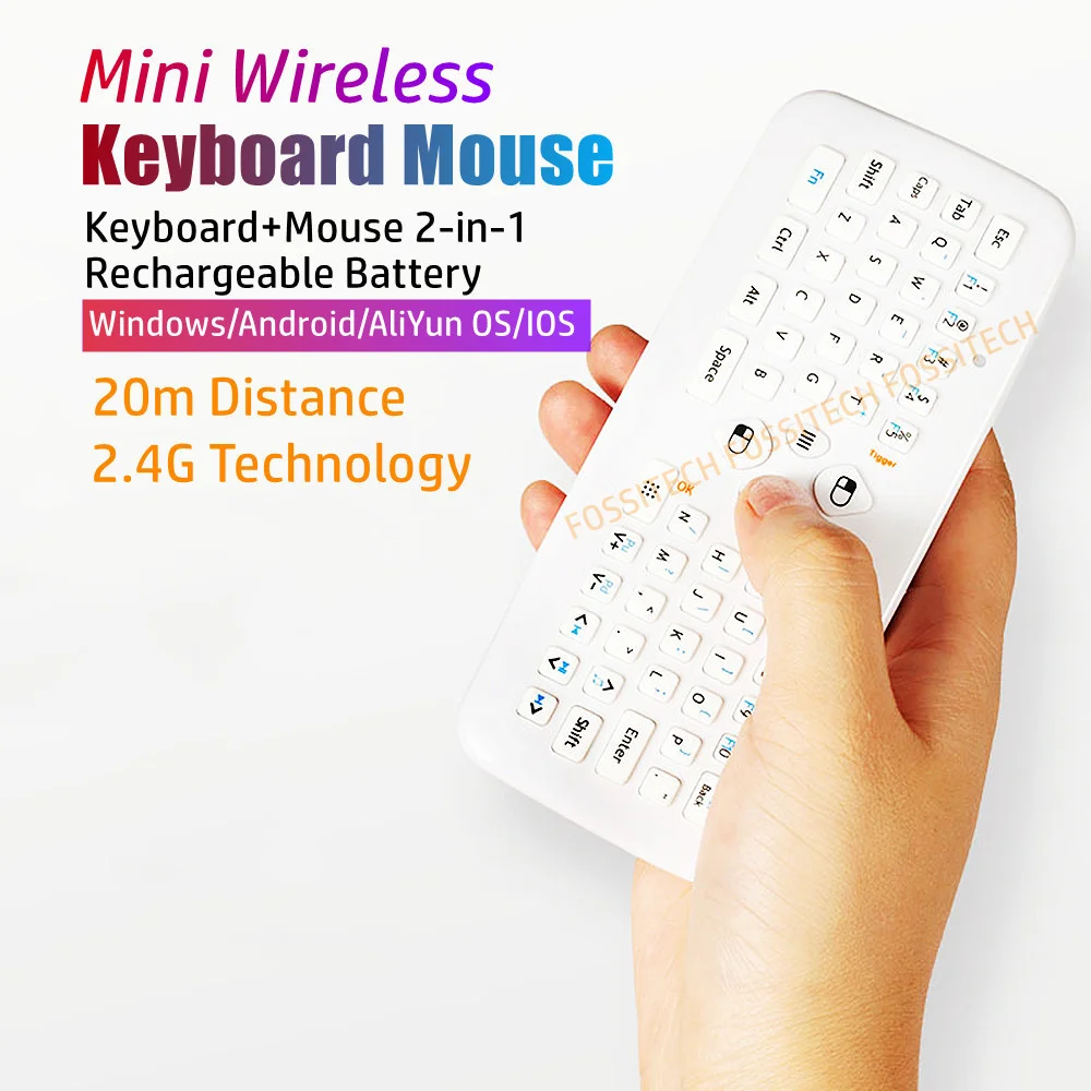 F2S Wireless Mouse Keyboard Set 20m White Mini Key Mouse Integrated Flying Mouse Motion Sensing Remote Control For TV Projector
F2S Wireless Mouse Keyboard Set 20m White Mini Key Mouse Integrated Flying Mouse Motion Sensing Remote Control For TV Projector