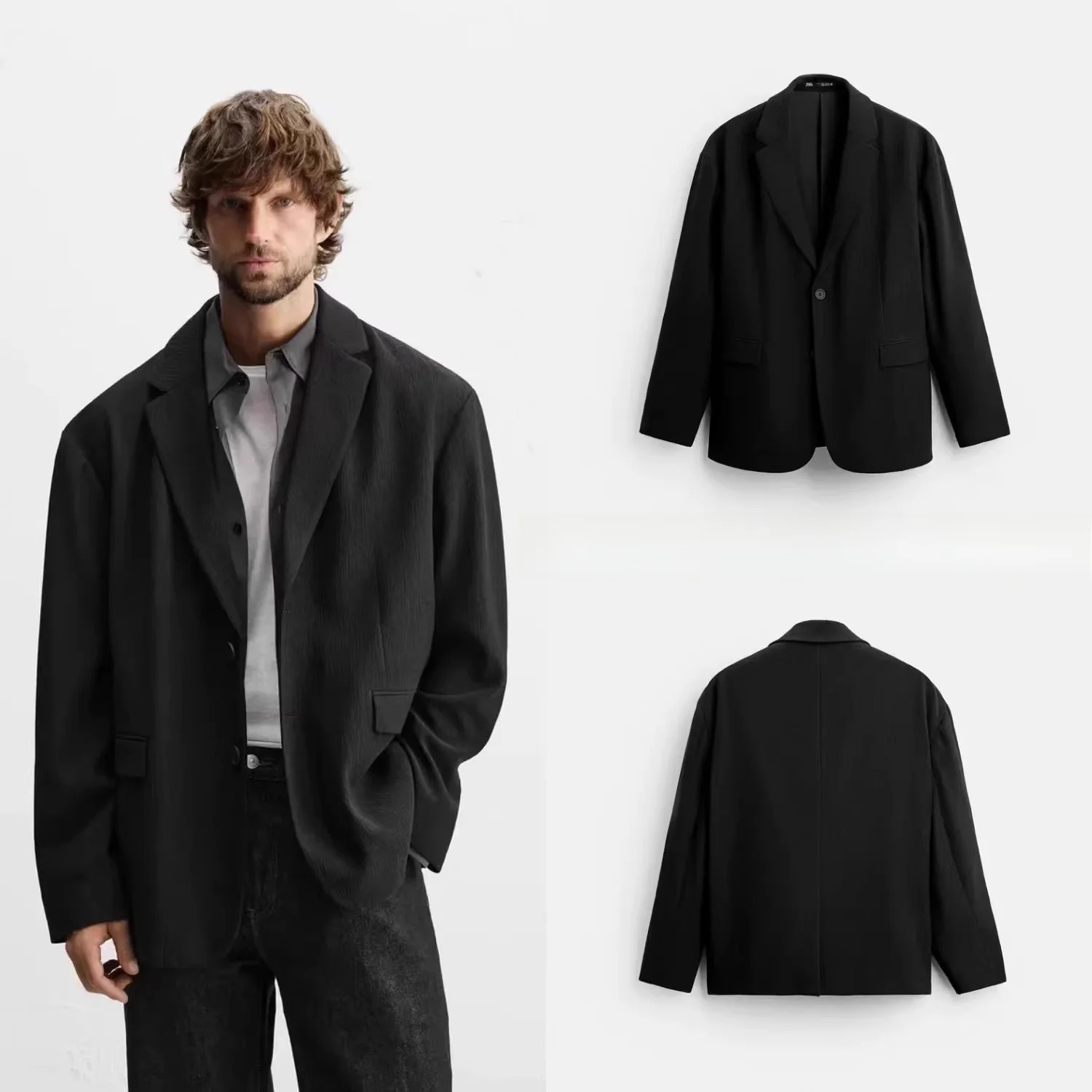 Loose Fit Bla Casual Long Sve Busin Suit Jaet New Spring 2025 Youth Faion Spring Autumn Men's Clothing
Loose Fit Bla Casual Long Sve Busin Suit Jaet New Spring 2025 Youth Faion Spring Autumn Men's Clothing