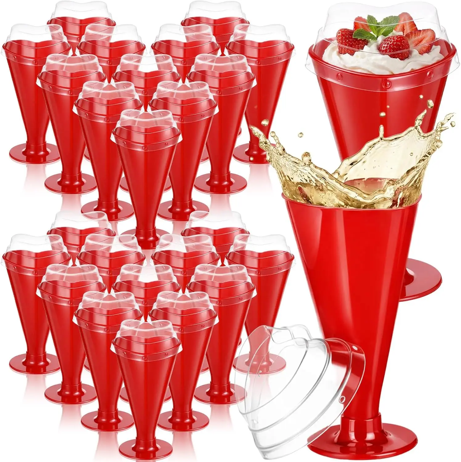 40 Pcs Valentine's Day Cups Heart Shaped Champagne Flutes with Lids 5.6 oz Dessert Cups Plastic Disposable Champagne Gla
40 Pcs Valentine's Day Cups Heart Shaped Champagne Flutes with Lids 5.6 oz Dessert Cups Plastic Disposable Champagne Gla