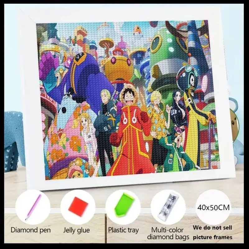 1 шт. 5D DIY полный дрель набор для алмазной живописи, большой 40x50 см цельный аниме Луффи соломенная шляпа пираты кристалл горный хрусталь искусство, Вибро 
1 шт. 5D DIY полный дрель набор для алмазной живописи, большой 40x50 см цельный аниме Луффи соломенная шляпа пираты кристалл горный хрусталь искусство, Вибро