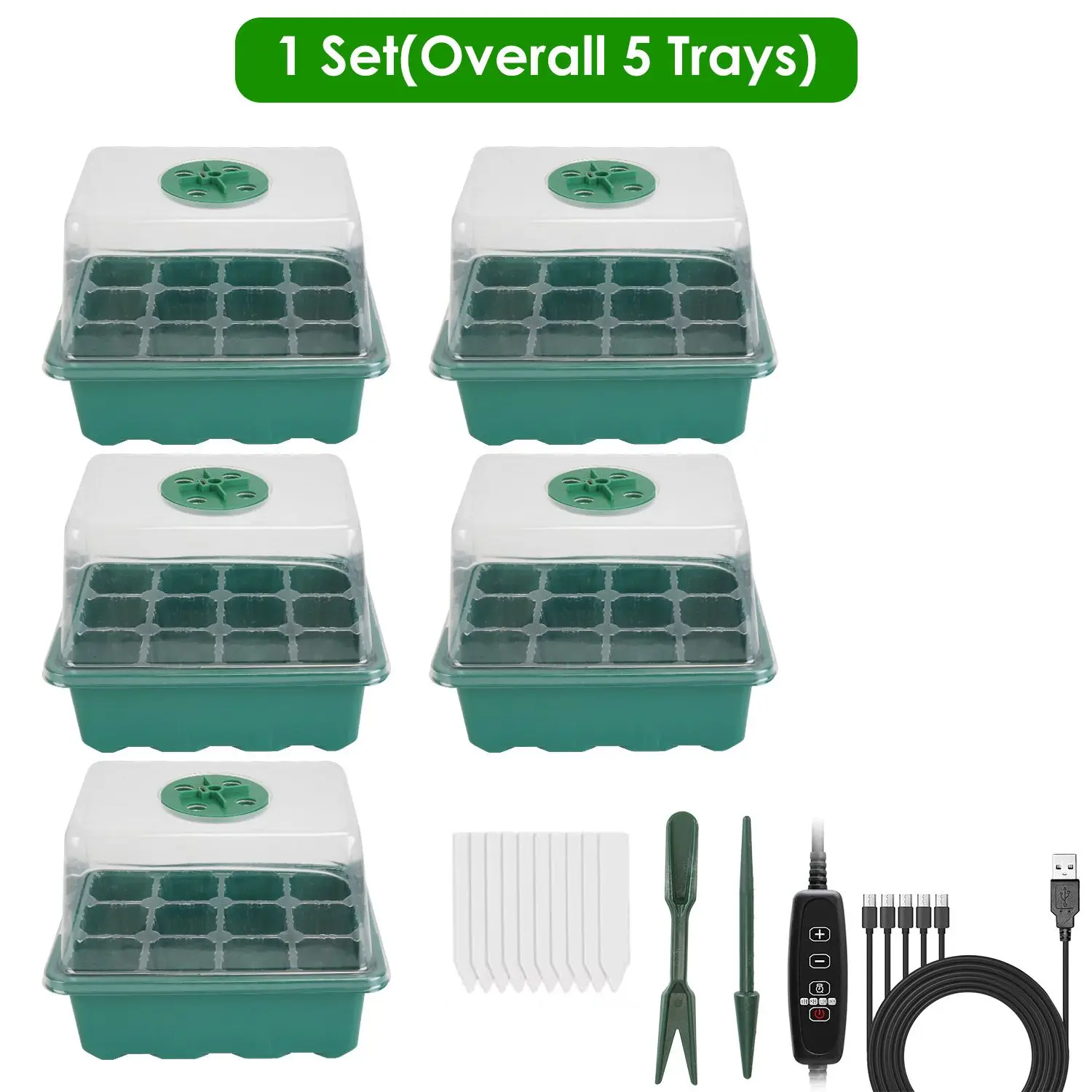 For For 1Set(Overall 5Pcs Trays)/2Set (Overall 10 Trays) Options Seed Starter Tray With Grow Light Humidity Dome Germination Kit
For For 1Set(Overall 5Pcs Trays)/2Set (Overall 10 Trays) Options Seed Starter Tray With Grow Light Humidity Dome Germination Kit