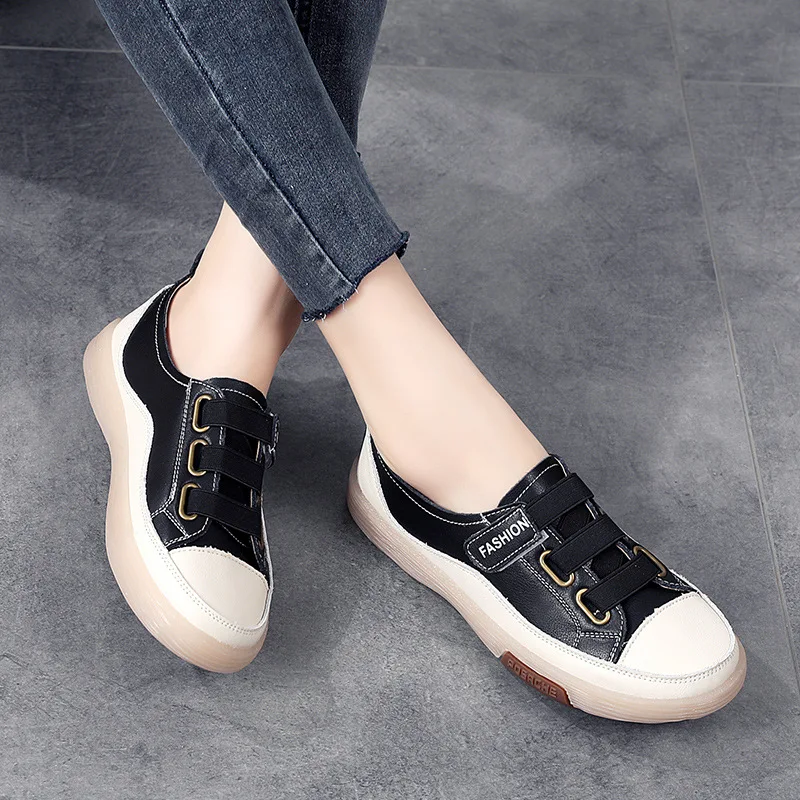 Handmade Pu Leather Women Soft Soled Walking Sneakers Hook & Loop Skate Shoes Ladies Girl Student Vulcanized Flats Loafers
Handmade Pu Leather Women Soft Soled Walking Sneakers Hook & Loop Skate Shoes Ladies Girl Student Vulcanized Flats Loafers