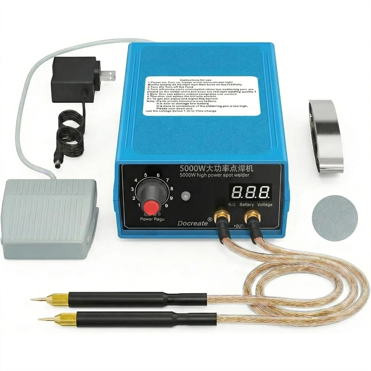 Spot Welder 5000W Portable Handheld Mini Welding Machine with 10-Position Power Adjustment for 18650 Battery Nickel Strip
Spot Welder 5000W Portable Handheld Mini Welding Machine with 10-Position Power Adjustment for 18650 Battery Nickel Strip