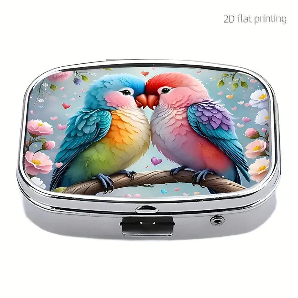 1PC Love Bird 2-Compartment Metal Pill Box, Portable Travel Gift
1PC Love Bird 2-Compartment Metal Pill Box, Portable Travel Gift