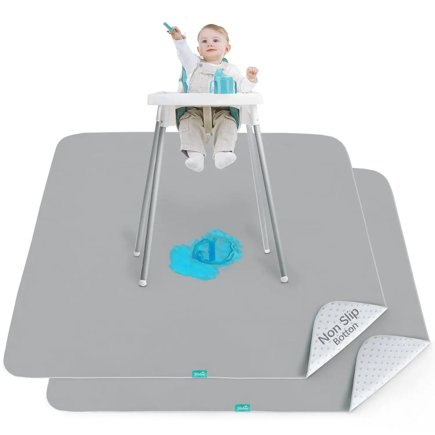 2-Pack Splat Mat for High Chair, Waterproof 42x46, Anti-Slip, Reusable & Portable
2-Pack Splat Mat for High Chair, Waterproof 42x46, Anti-Slip, Reusable & Portable