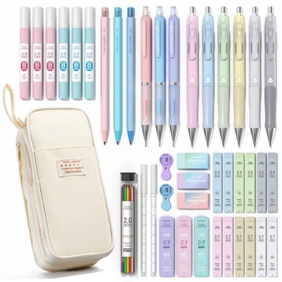 42PCS Aesthetic School Supplies, Mechanical Pencils 0.5mm, 0.7mm, 0.9mm and 2.0mm with 696PCS Lead Refills, Cute Mechanical Pen
42PCS Aesthetic School Supplies, Mechanical Pencils 0.5mm, 0.7mm, 0.9mm and 2.0mm with 696PCS Lead Refills, Cute Mechanical Pen