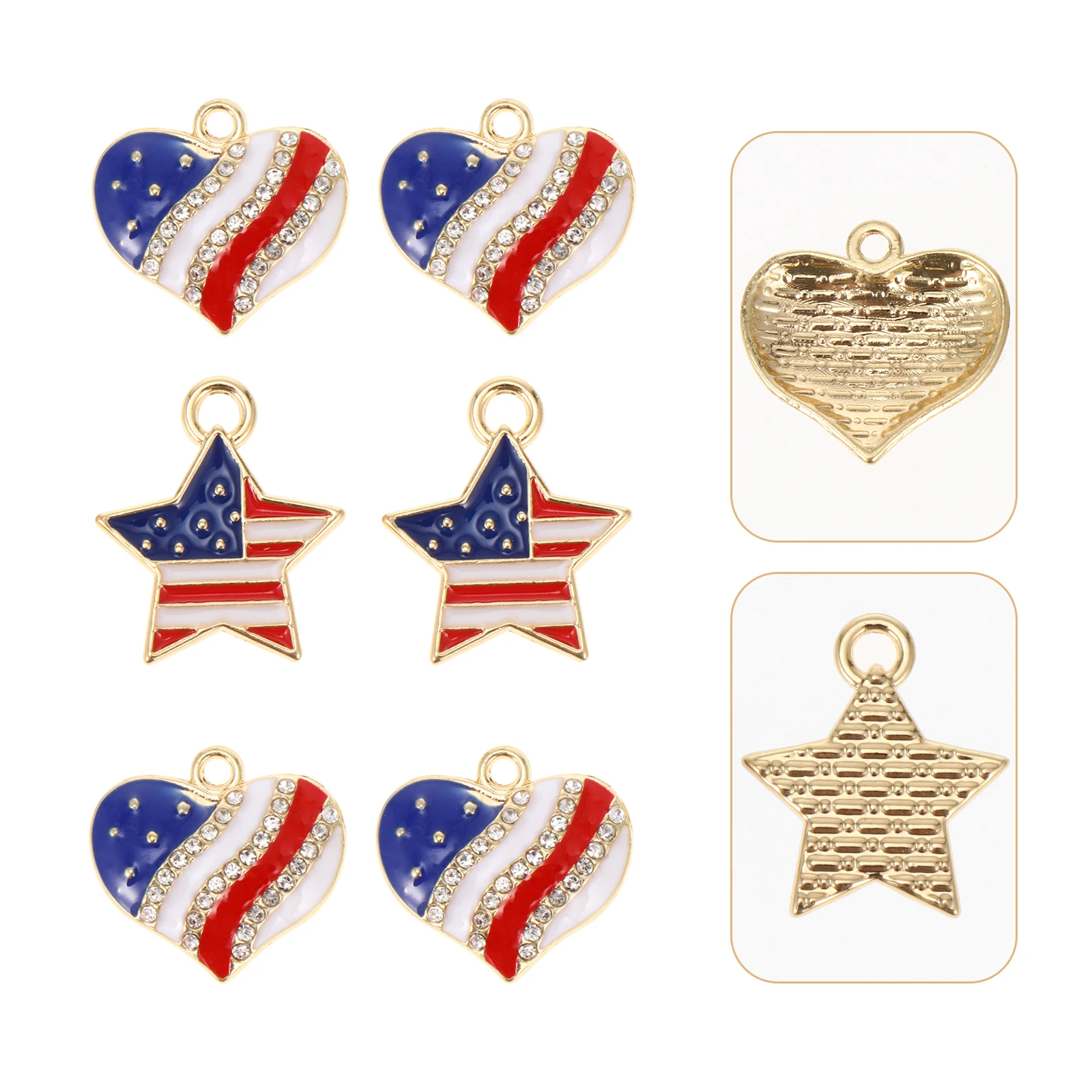 20 Pcs Independence Day Decorations American Flag Charms Pendant Jewelry Earrings Necklace Bracelet Heart Shaped Embellishment
20 Pcs Independence Day Decorations American Flag Charms Pendant Jewelry Earrings Necklace Bracelet Heart Shaped Embellishment