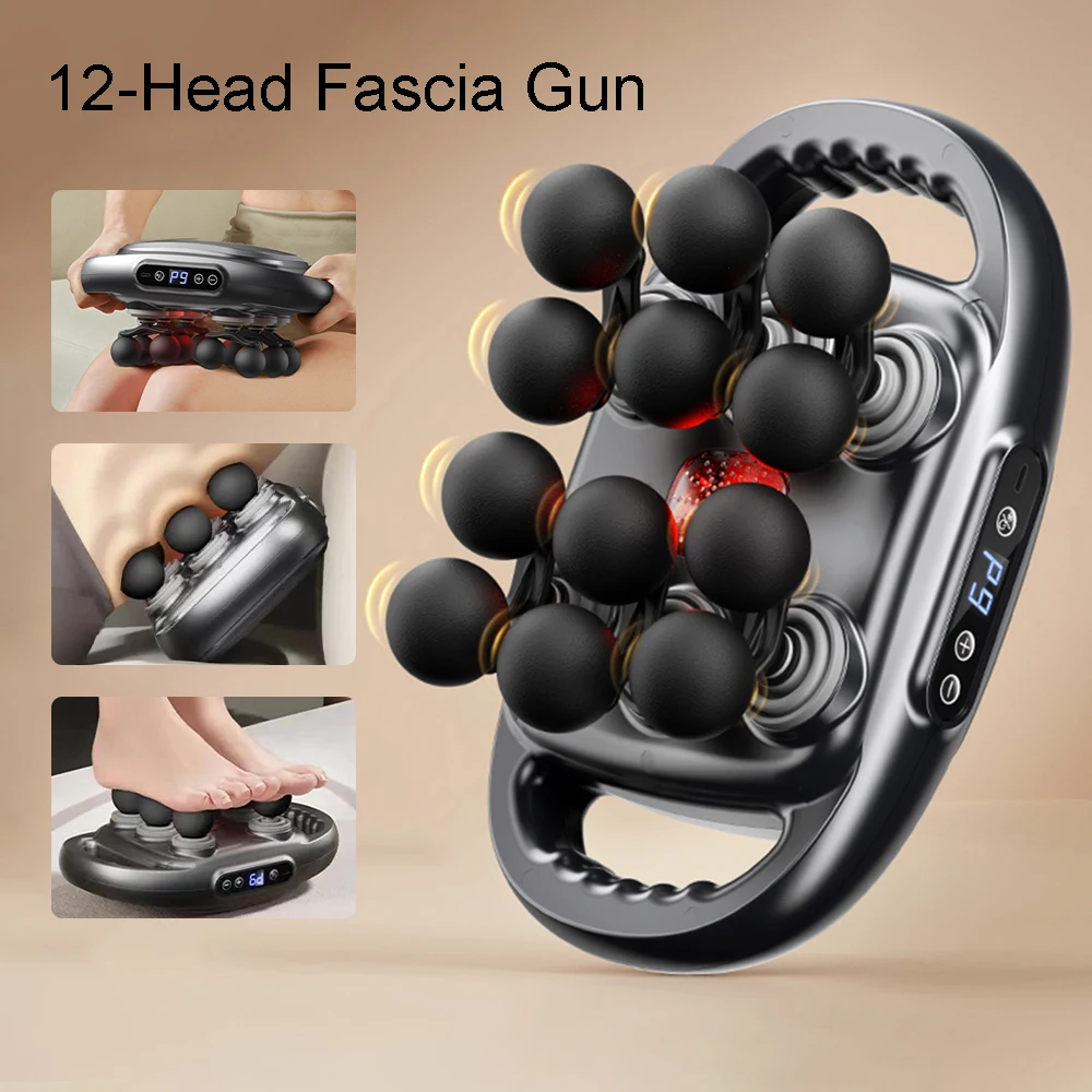12-Head Fascia Gun High-Frequency Vibration Body Massage Gun Back and Waist Massager Neck Shoulder Massager Muscle masajeador
12-Head Fascia Gun High-Frequency Vibration Body Massage Gun Back and Waist Massager Neck Shoulder Massager Muscle masajeador