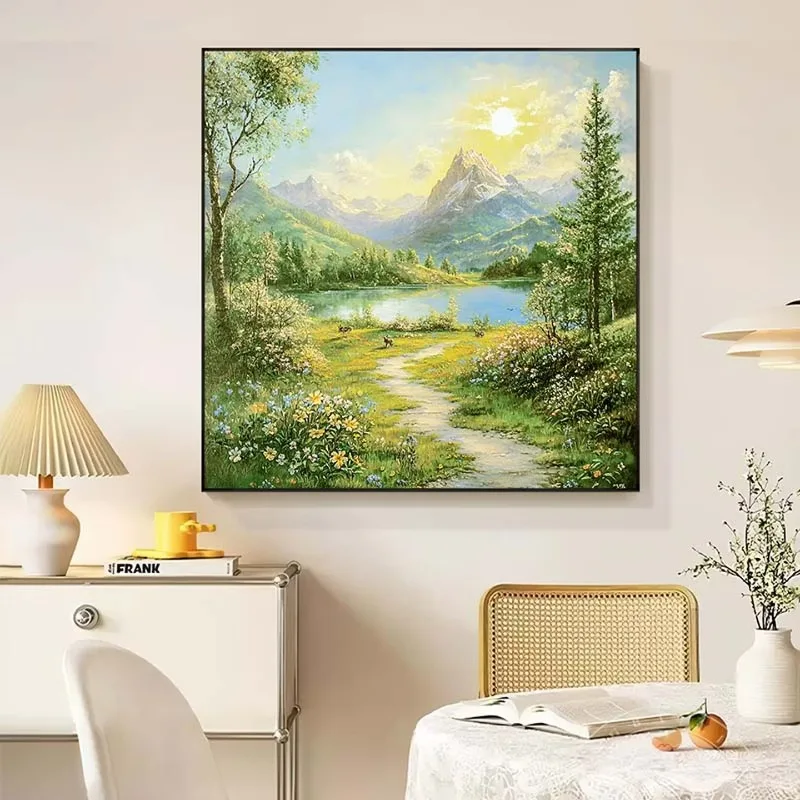 Landscape pure hand-painted oil painting healing restaurant square decorative painting
Landscape pure hand-painted oil painting healing restaurant square decorative painting
