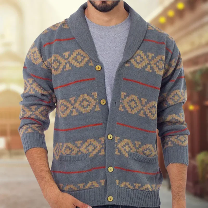 New Men's Europe and The United States Autumn and Winter Fashion Jacquard Knitwear High-end Button Cardigan Casual Sweater Coat
New Men's Europe and The United States Autumn and Winter Fashion Jacquard Knitwear High-end Button Cardigan Casual Sweater Coat