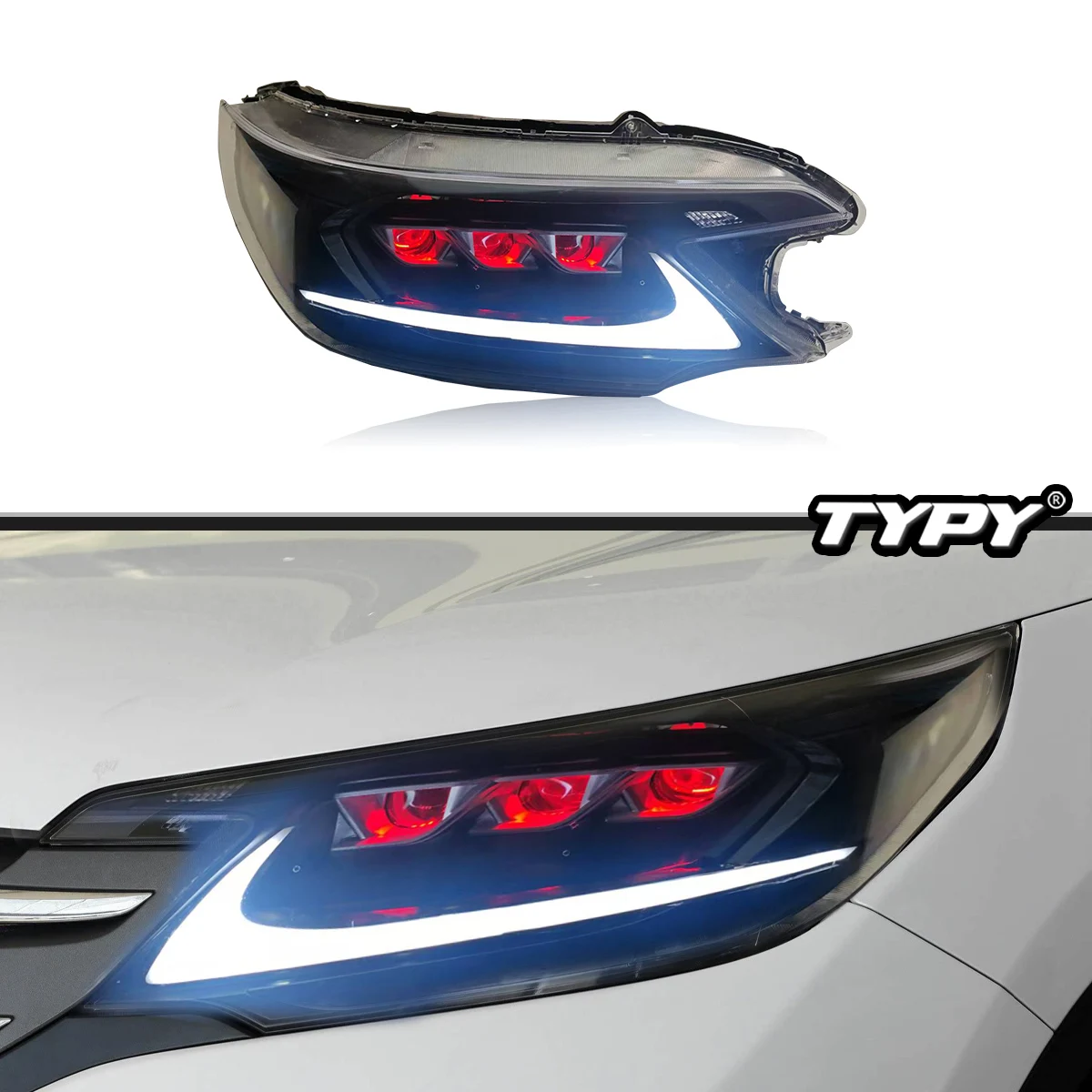 TYPY Новый светодиодный налобный фонарь, модифицированный для Honda CRV, светодиодные фары 2012-2014, динамический сигнал, налобный фонарь, автоаксессуары
TYPY Новый светодиодный налобный фонарь, модифицированный для Honda CRV, светодиодные фары 2012-2014, динамический сигнал, налобный фонарь, автоаксессуары