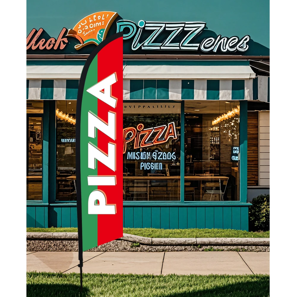 PIZZA Food Red & Green Color Feather Flag with Flagpole Outdoor Banner Decoration Advertising Sign for Shop Studio
PIZZA Food Red & Green Color Feather Flag with Flagpole Outdoor Banner Decoration Advertising Sign for Shop Studio