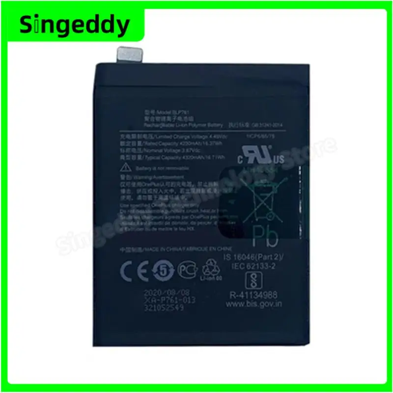 BLP761 Battery, Mobile Phone Build-in Batteries For OnePlus 8, Cell Phone Replacement Repair Parts
BLP761 Battery, Mobile Phone Build-in Batteries For OnePlus 8, Cell Phone Replacement Repair Parts