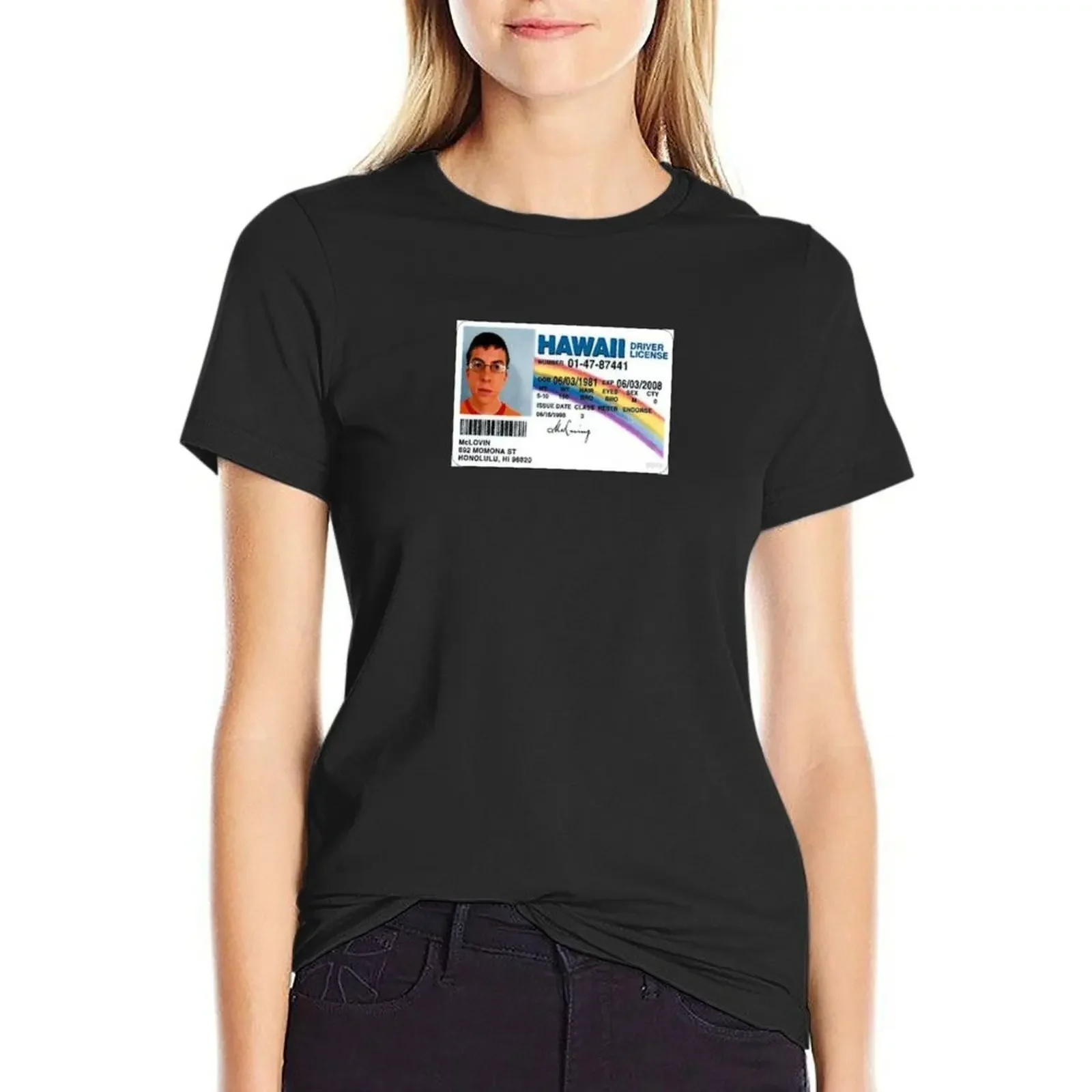 McLovin Superbad ID T-Shirt Short sleeve tee summer tops quick drying oversized workout shirts for Women
McLovin Superbad ID T-Shirt Short sleeve tee summer tops quick drying oversized workout shirts for Women