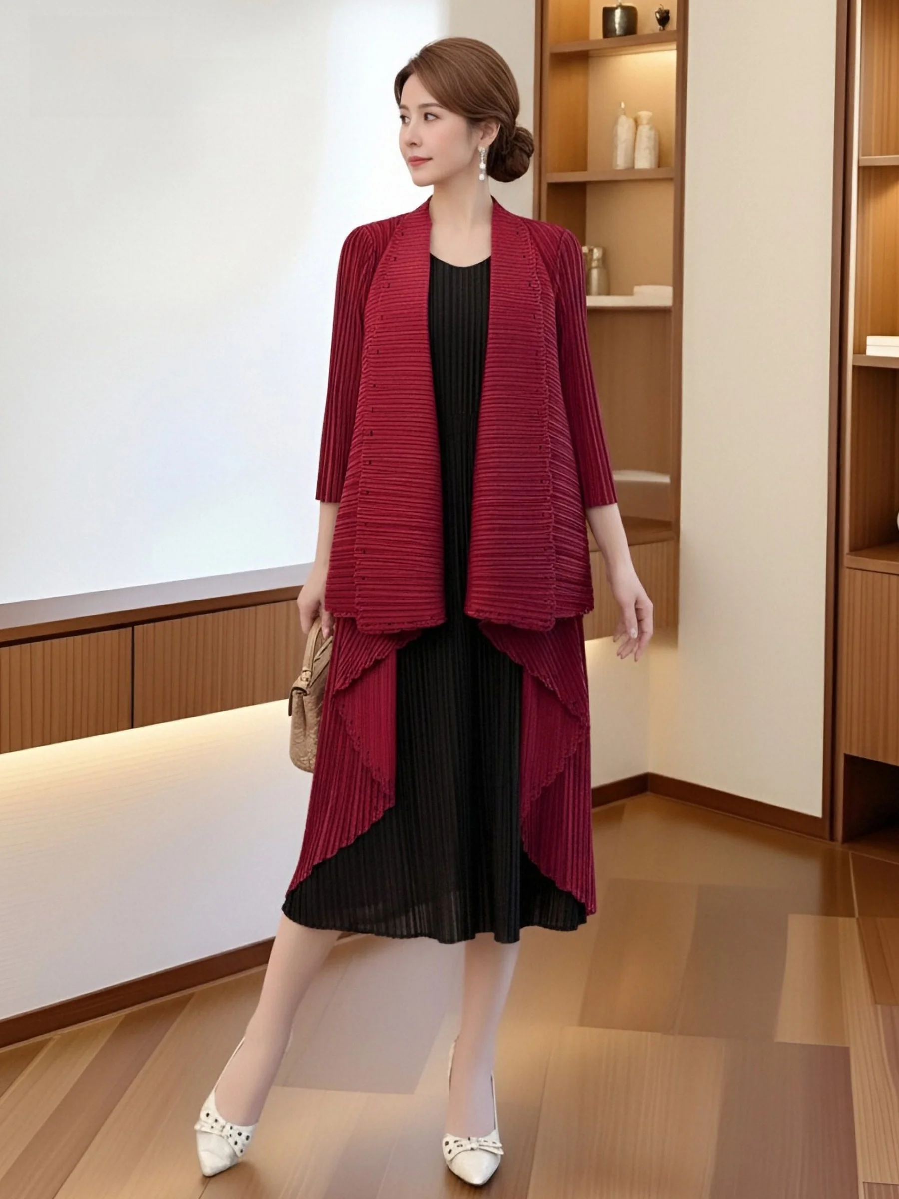 Long Sleeve Women's Jacket Spring New Style Pleated Outerwear Large Size Kaki Color Windbreaker Long Shirt Commute Simple Style
Long Sleeve Women's Jacket Spring New Style Pleated Outerwear Large Size Kaki Color Windbreaker Long Shirt Commute Simple Style
