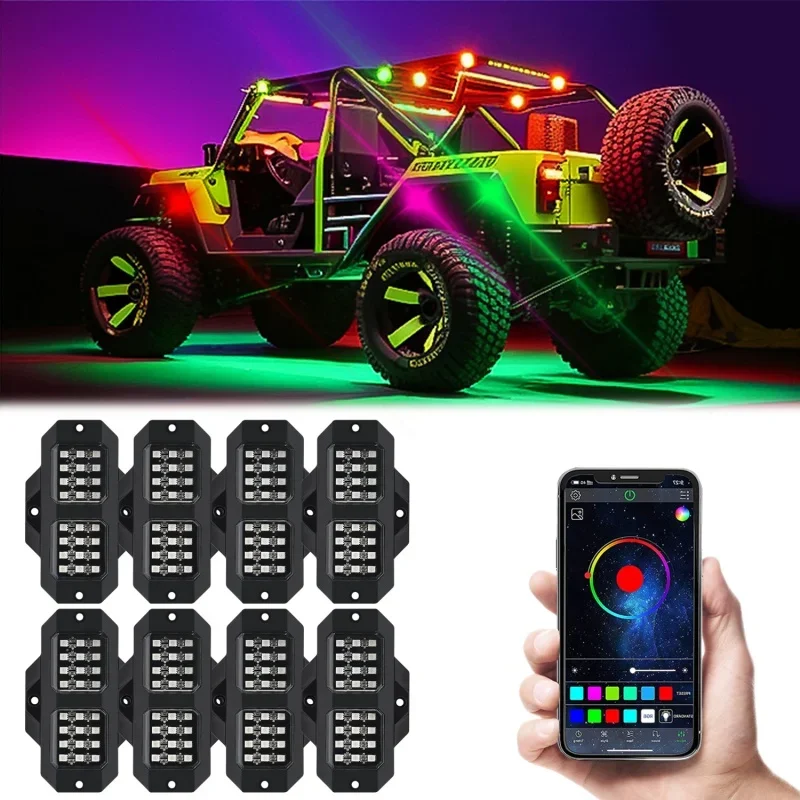 4/6/8 Pods Car Undergolw LightRGB LED Rock Lights Atmosphere Lights IP67 Waterproof For Jeep Off-Road Trucks Boats SUV ATV UTV
4/6/8 Pods Car Undergolw LightRGB LED Rock Lights Atmosphere Lights IP67 Waterproof For Jeep Off-Road Trucks Boats SUV ATV UTV