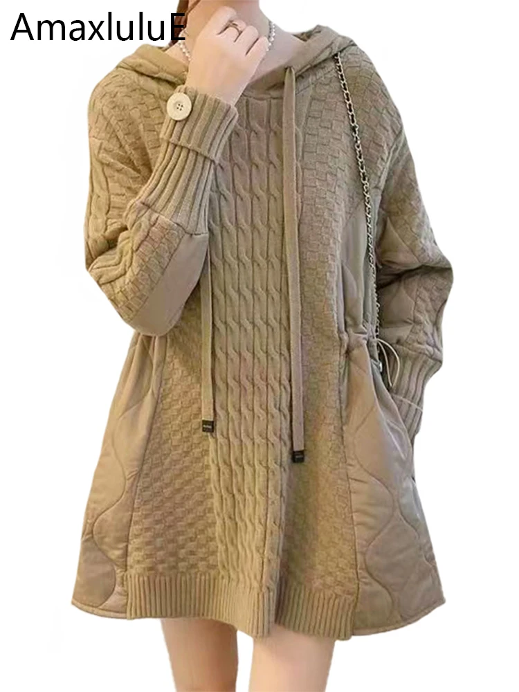 Amax luluE Winter Luxury Pullover Womens Fashion Loose Hooded Knitted Padded Sweaters Ladies Casual Elegant Warm Long Jumpers
Amax luluE Winter Luxury Pullover Womens Fashion Loose Hooded Knitted Padded Sweaters Ladies Casual Elegant Warm Long Jumpers