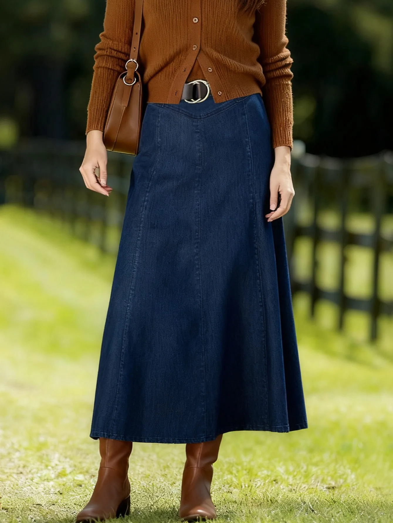 Spring Women's Clothing Denim Midi A Line Skirt For Woman Elegant Streetwear Vintage Casual Wear Flared Hem Button Detail
Spring Women's Clothing Denim Midi A Line Skirt For Woman Elegant Streetwear Vintage Casual Wear Flared Hem Button Detail