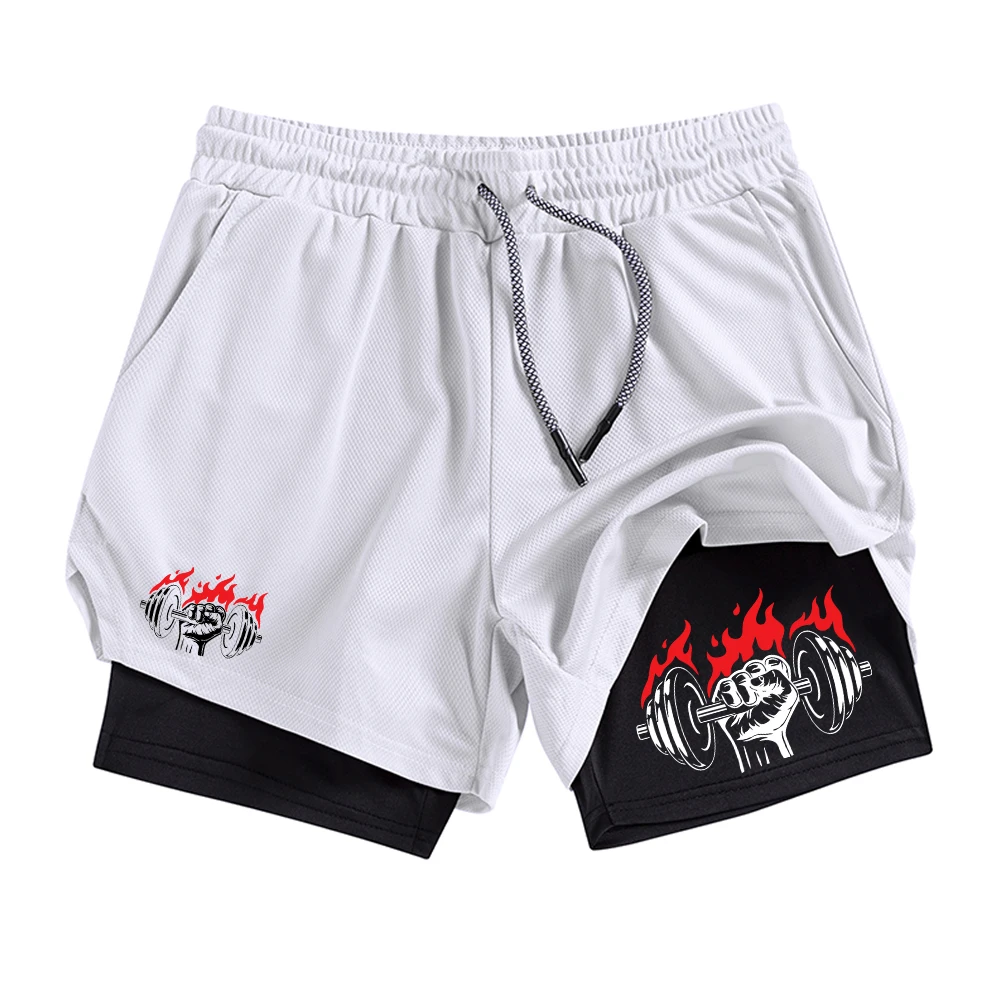 Men's Quick Drying 2 In 1 Athletic Shorts With Flame Dumbbell Print Casual Beach Shorts Perfect For Summer Fitness And Cycling
Men's Quick Drying 2 In 1 Athletic Shorts With Flame Dumbbell Print Casual Beach Shorts Perfect For Summer Fitness And Cycling