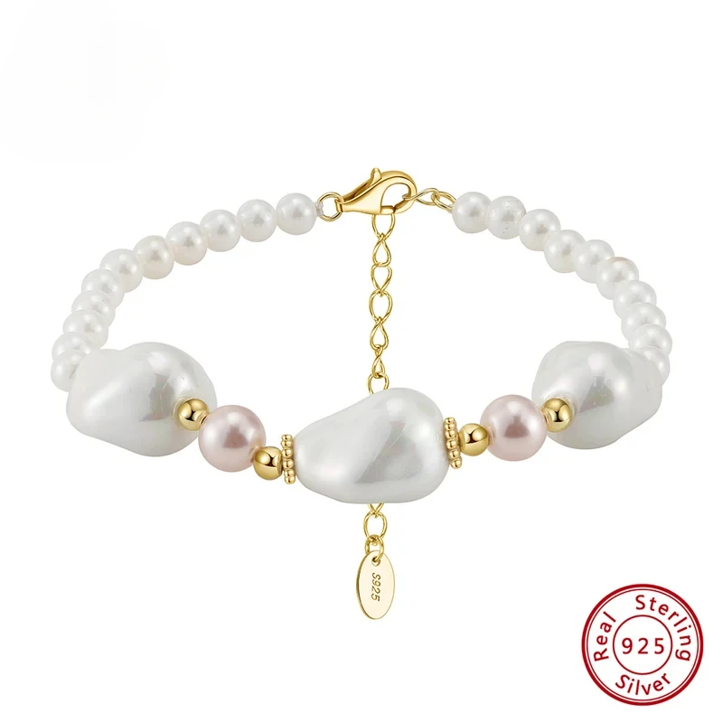 925 silver Charm Shell Pearl Chain Bracelet Women's Wedding Accessories Natural Shell Pearl Bracelet Fashion Gift
925 silver Charm Shell Pearl Chain Bracelet Women's Wedding Accessories Natural Shell Pearl Bracelet Fashion Gift