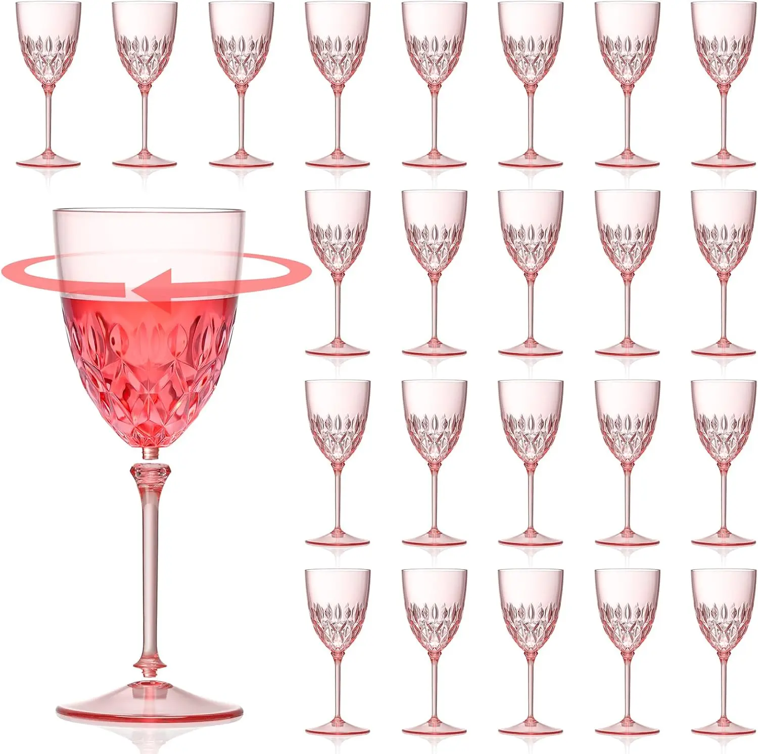 24 pcs Pink Plastic Wine Glasses 7.4oz Unbreakable Champagne Flutes for Wedding Party
24 pcs Pink Plastic Wine Glasses 7.4oz Unbreakable Champagne Flutes for Wedding Party